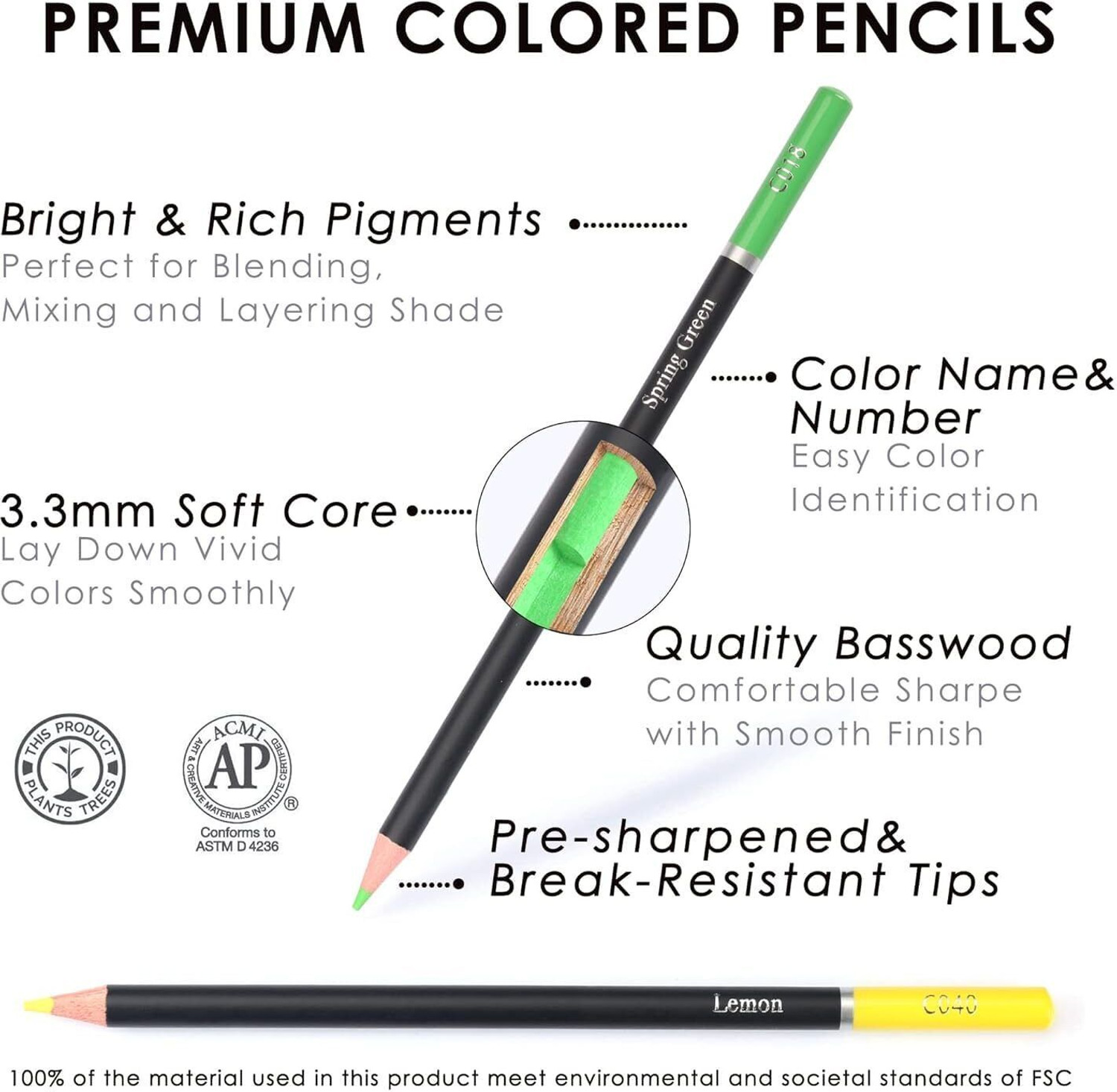 Image of Soucolor Colour Pencils 72 Count Soft Core,for Drawing Blending Shading,color Pencil Set Gift for Adults Kids Beginners Pencil Colours Shaped Color Pencils