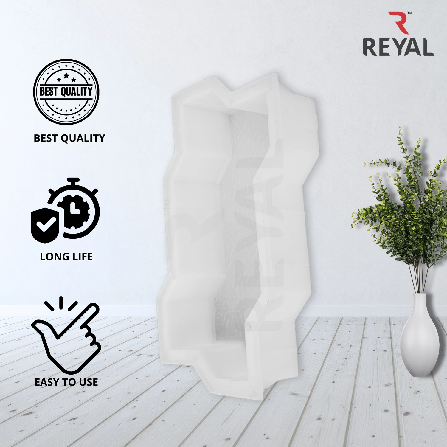 Image of Reyal Plastic Zigzag /Unipaver Block mould(60mm) Interlocking Paver Mould(Pack of 10) Column Cap & Base