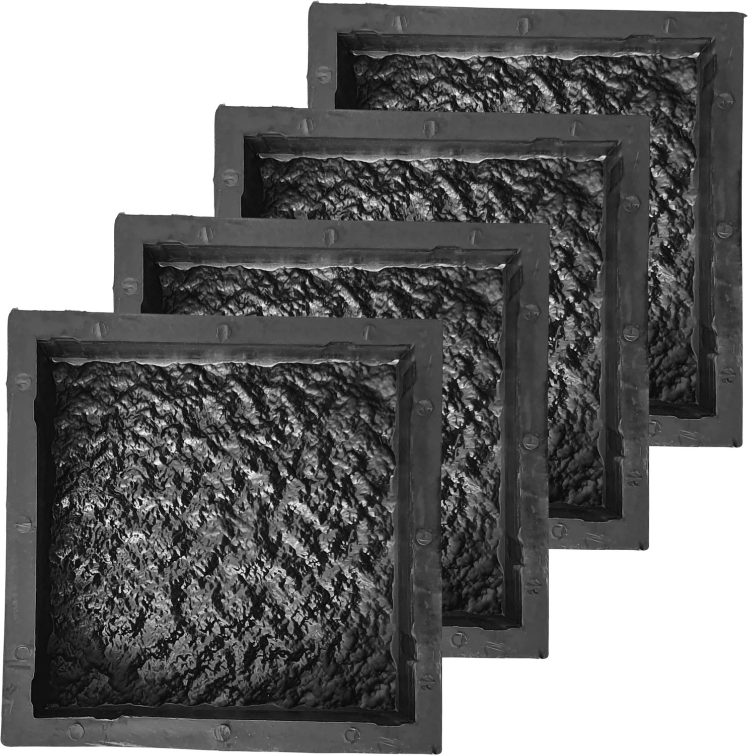 Image of Reyal Black 8X8 Marble Paver Mould |Interlocking Paver Mould (pack of 4) Column Cap & Base