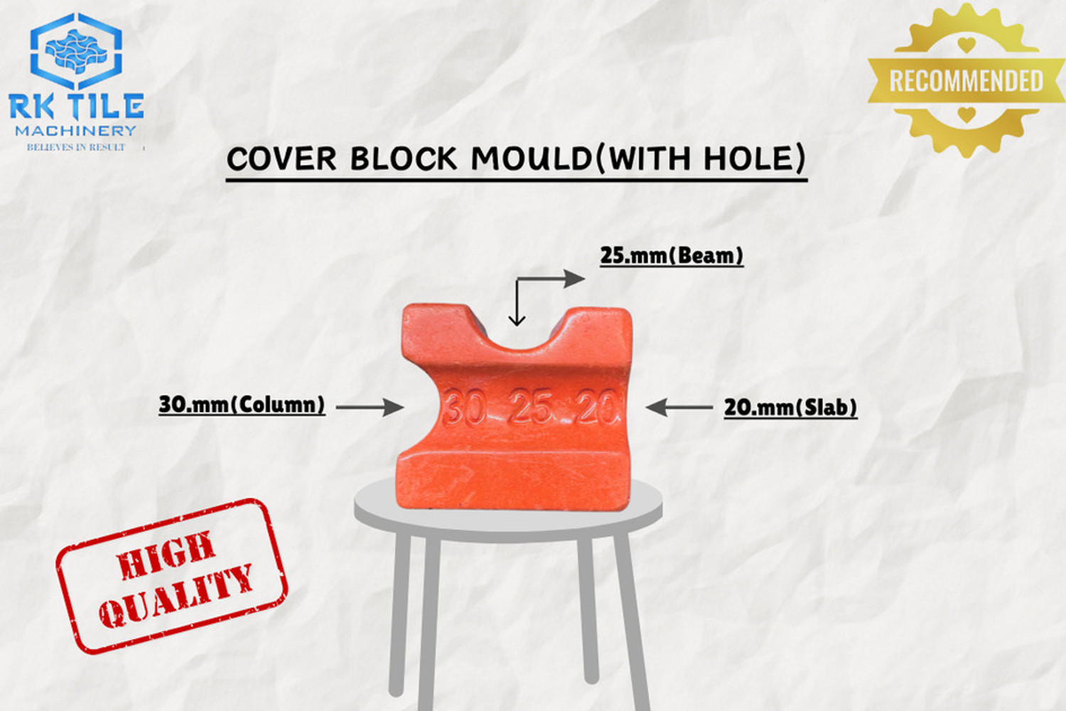 Image of RKTILEMOULD Rubber Cover Block Mould 20 25 30 MM 64 Cavity Column Cap & Base