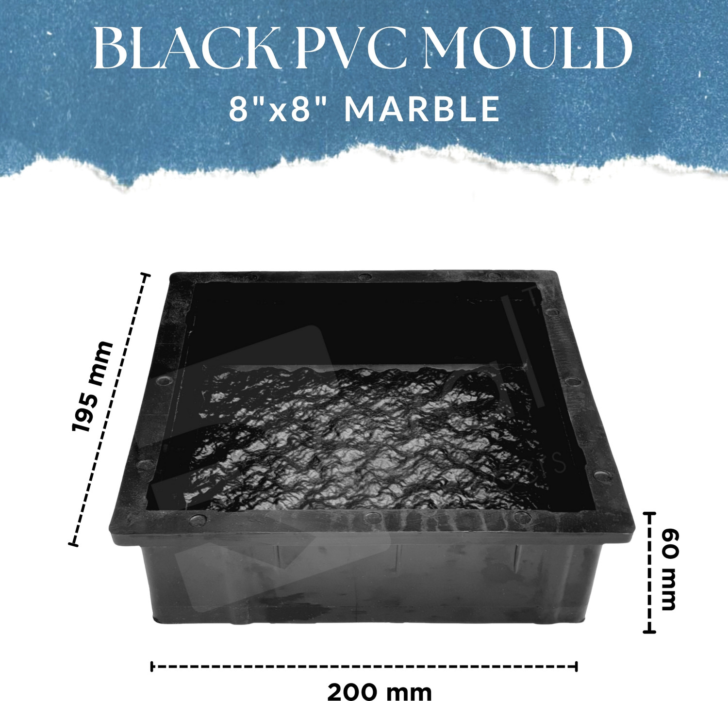 Image of Reyal Black 8X8 Marble Paver Mould |Interlocking Paver Mould (pack of 4) Column Cap & Base