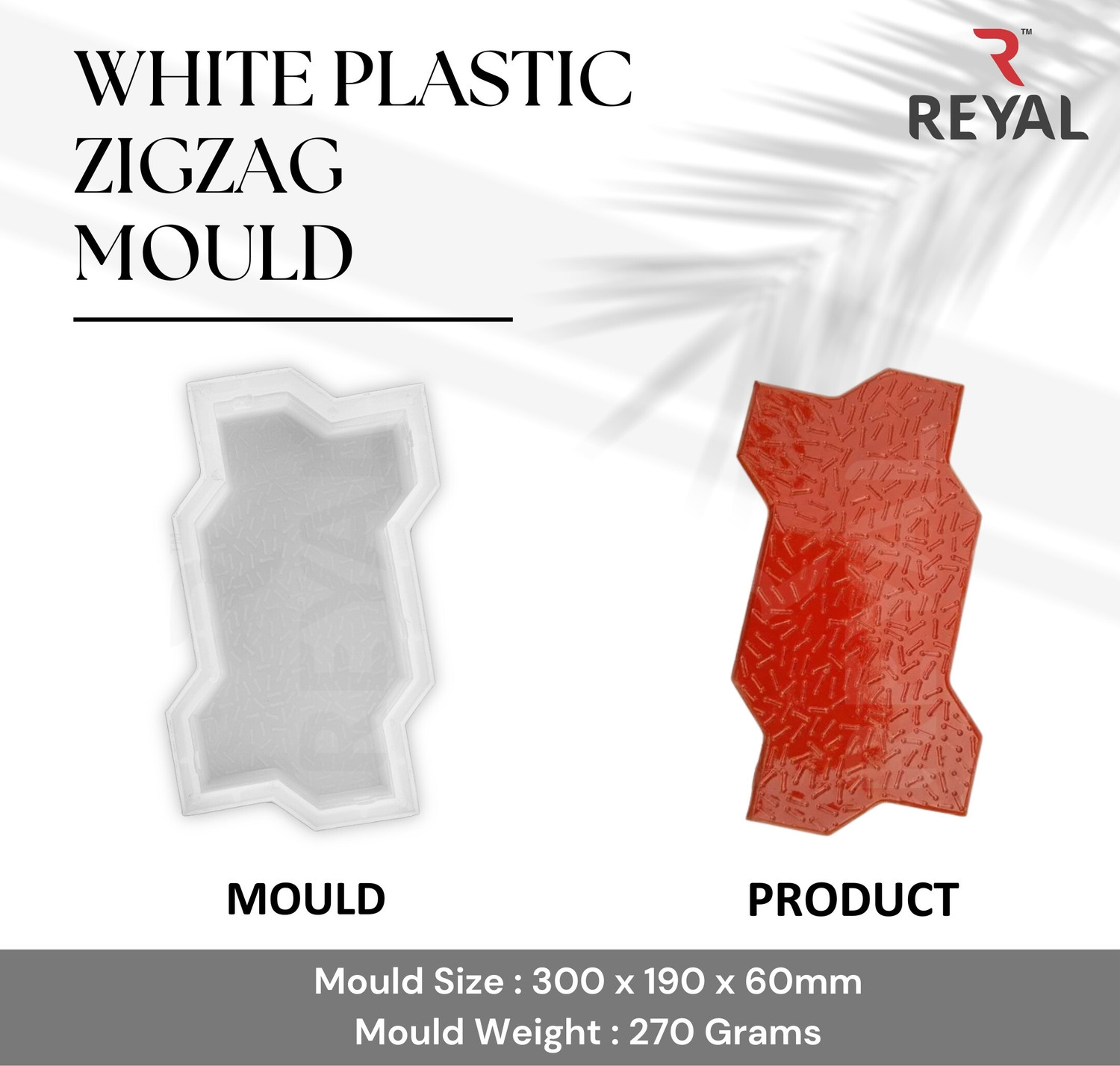 Image of Reyal Plastic Zigzag /Unipaver Block mould(60mm) Interlocking Paver Mould(Pack of 10) Column Cap & Base