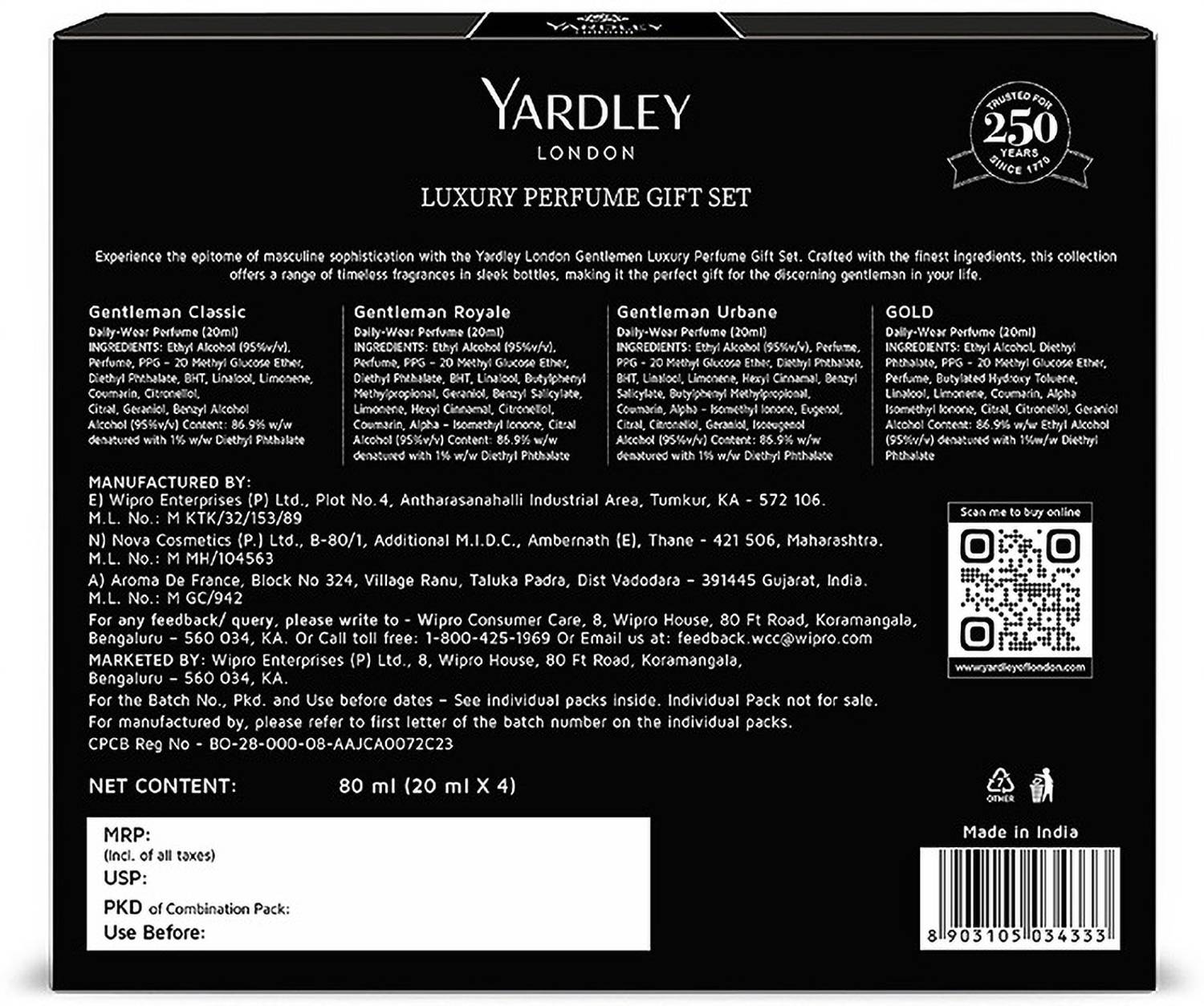 Yardley London Gentleman Luxury Perfume Gift Set (4 Pack) - Image 3