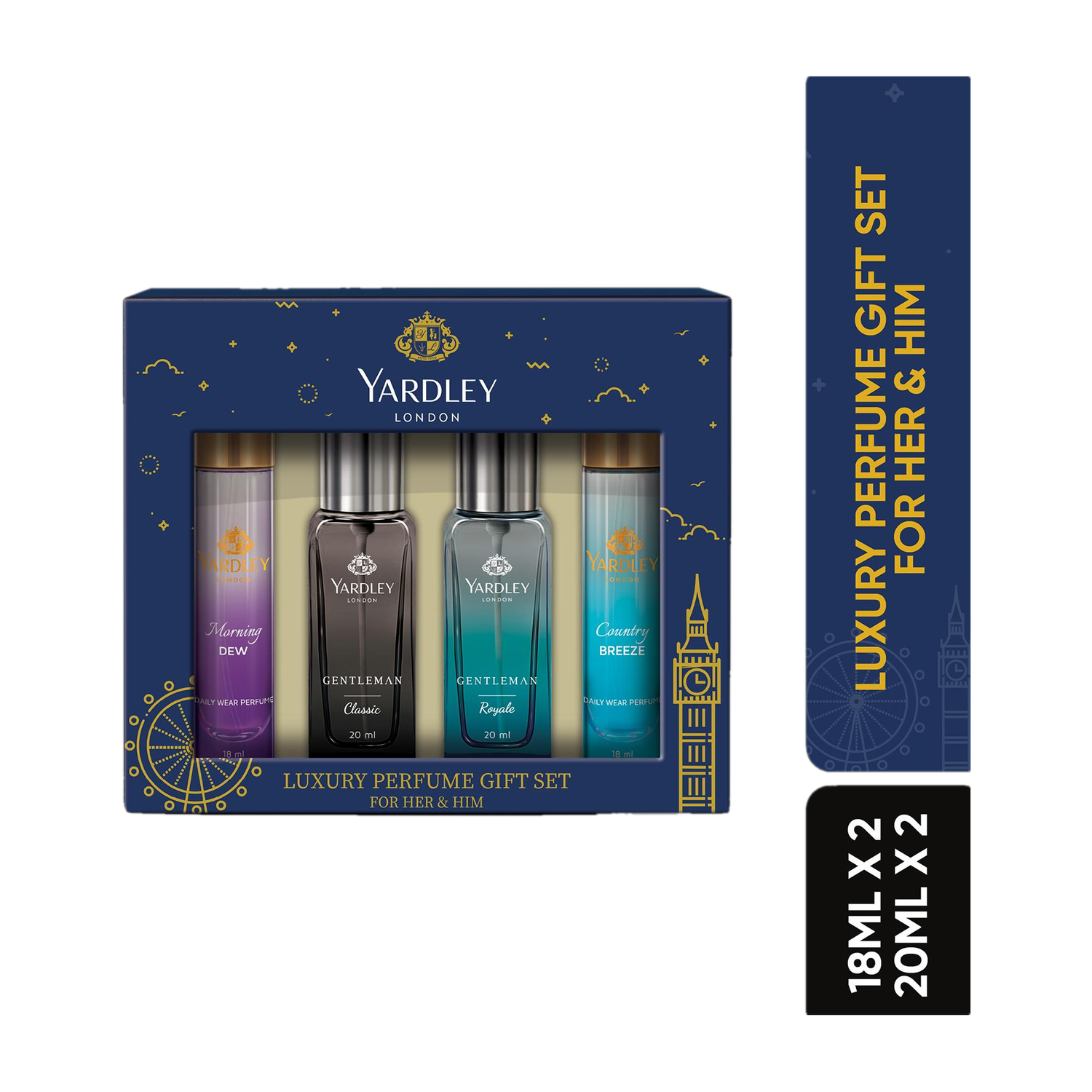 Yardley London Luxury Perfume Gift Set 18ml x 2 + 20ml x 2 - Image 1