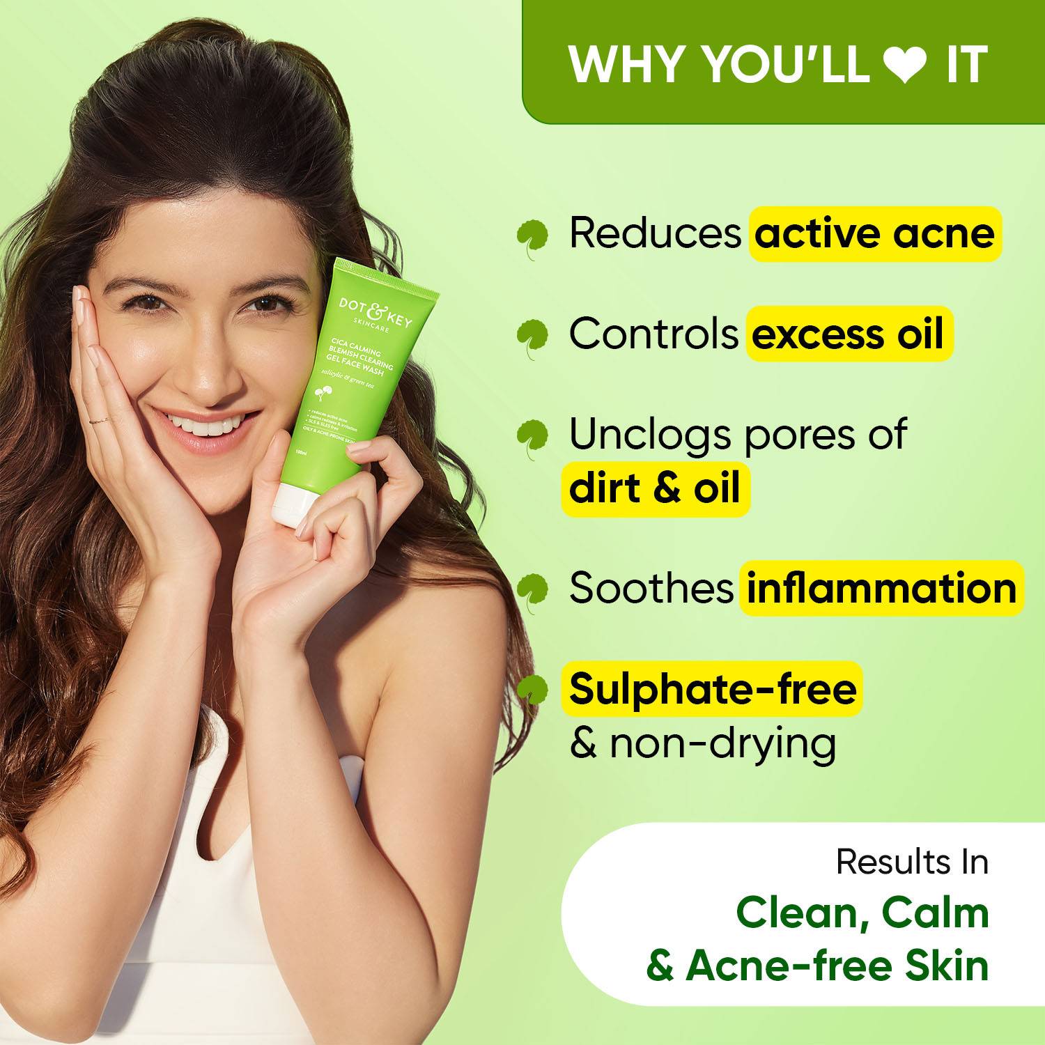 Dot & Key CICA Face Wash 2% Salicylic Acid 100 ml - Image 2