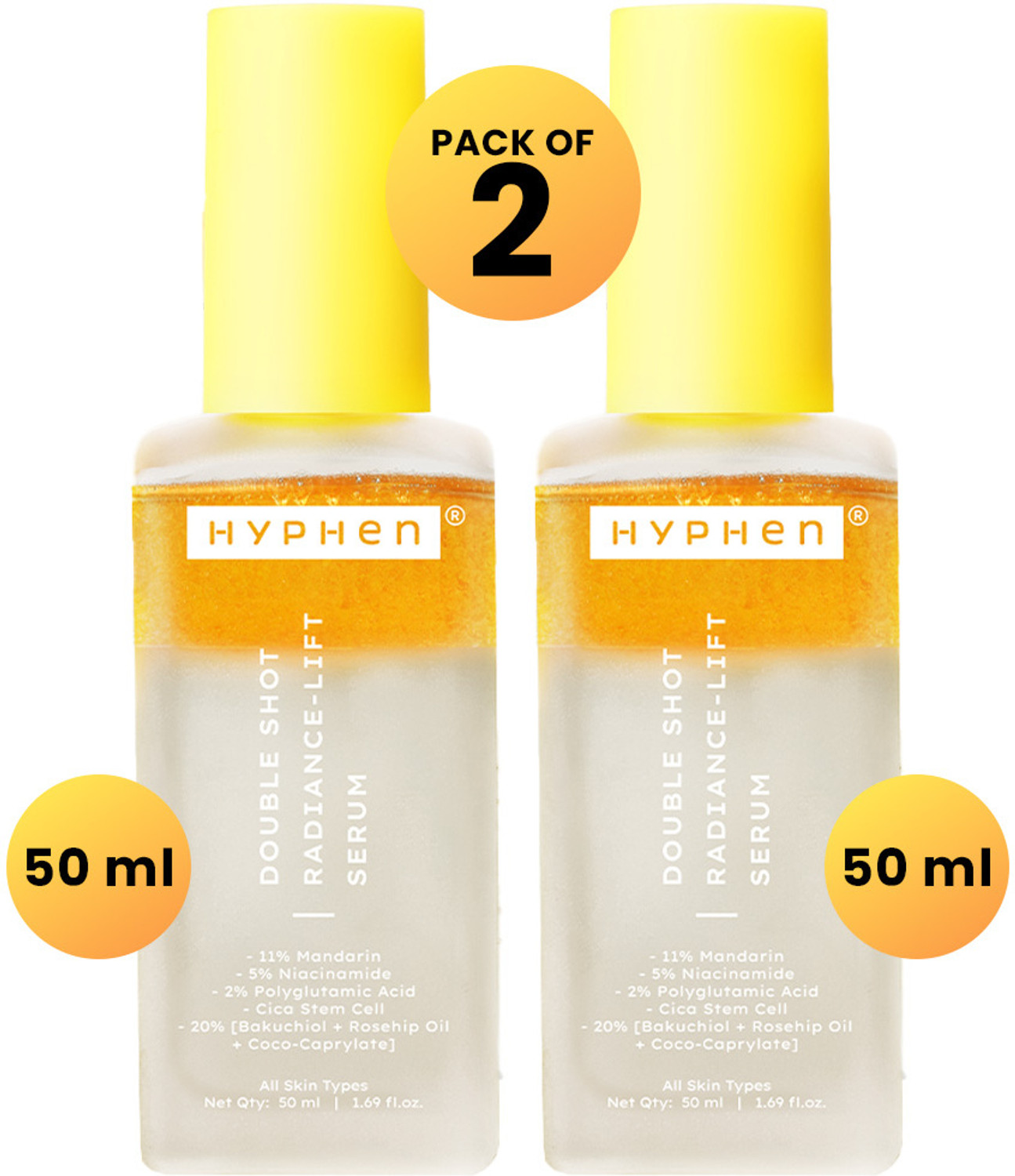 HYPHEN Double Shot Face Serum | 18% Brightening & 20% Collagen Complex