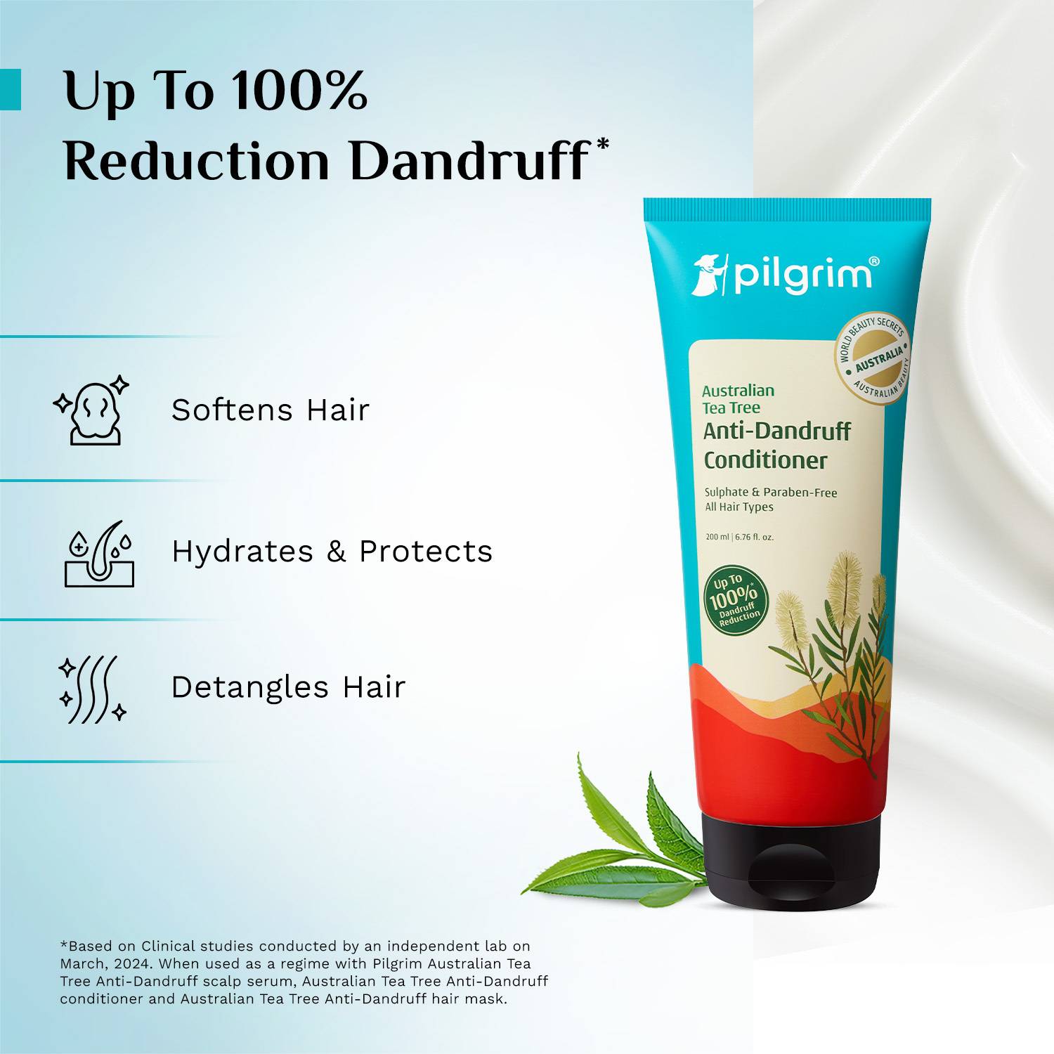 Pilgrim Australian Tea Tree Anti-Dandruff Shampoo + Conditioner + 10% - Image 3