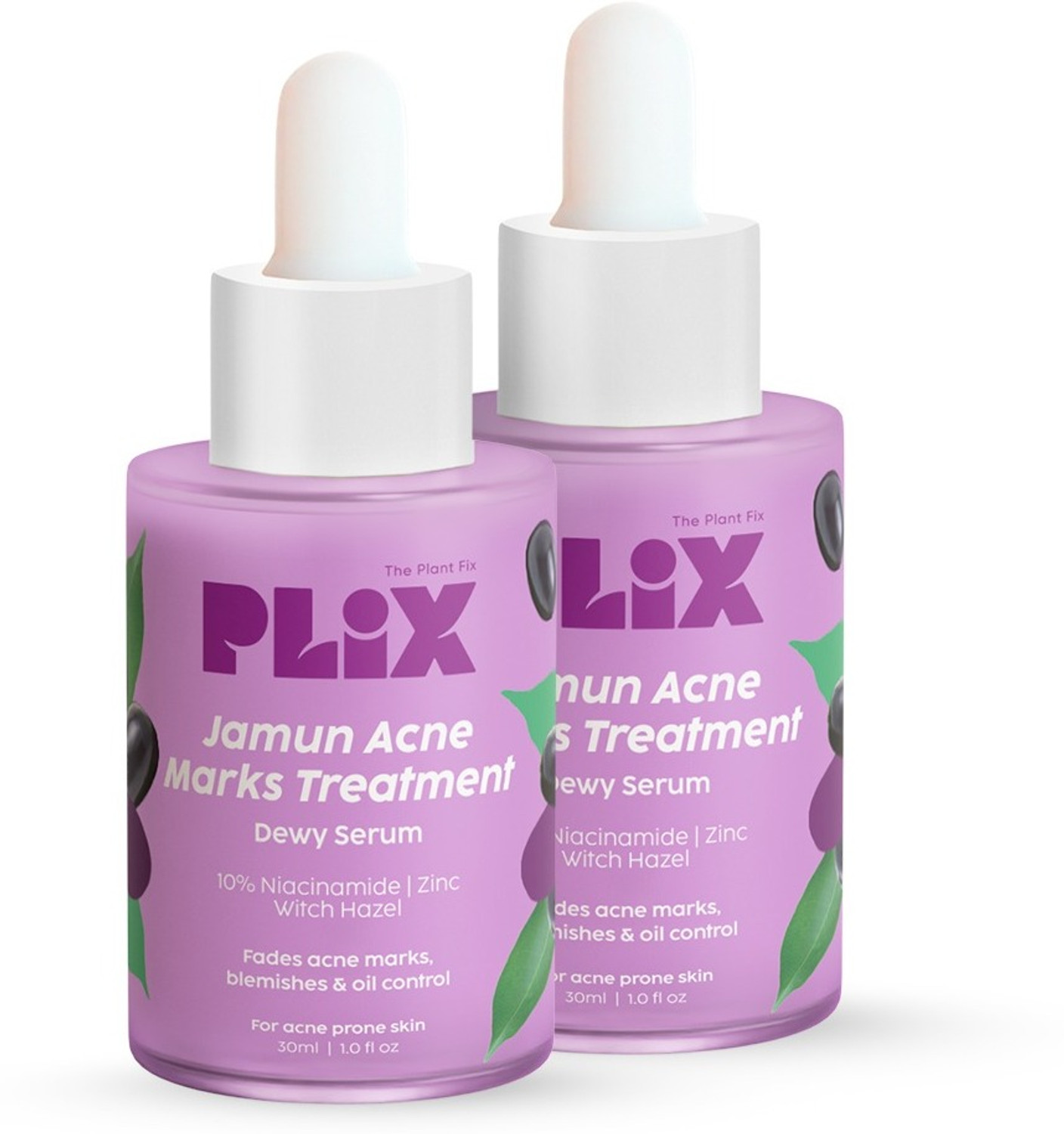 Image of The Plant Fix Plix 10% Niacinamide Jamun Face Serum for Acne marks, blemishes & oil control