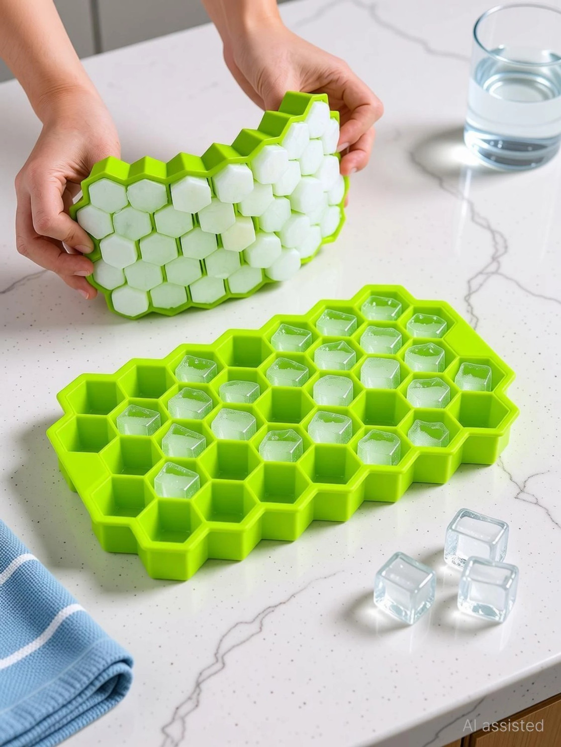 Image of Triffy Ice Ball Maker Combo with Honeycomb Ice Tray & Silicone Ice Mold Set