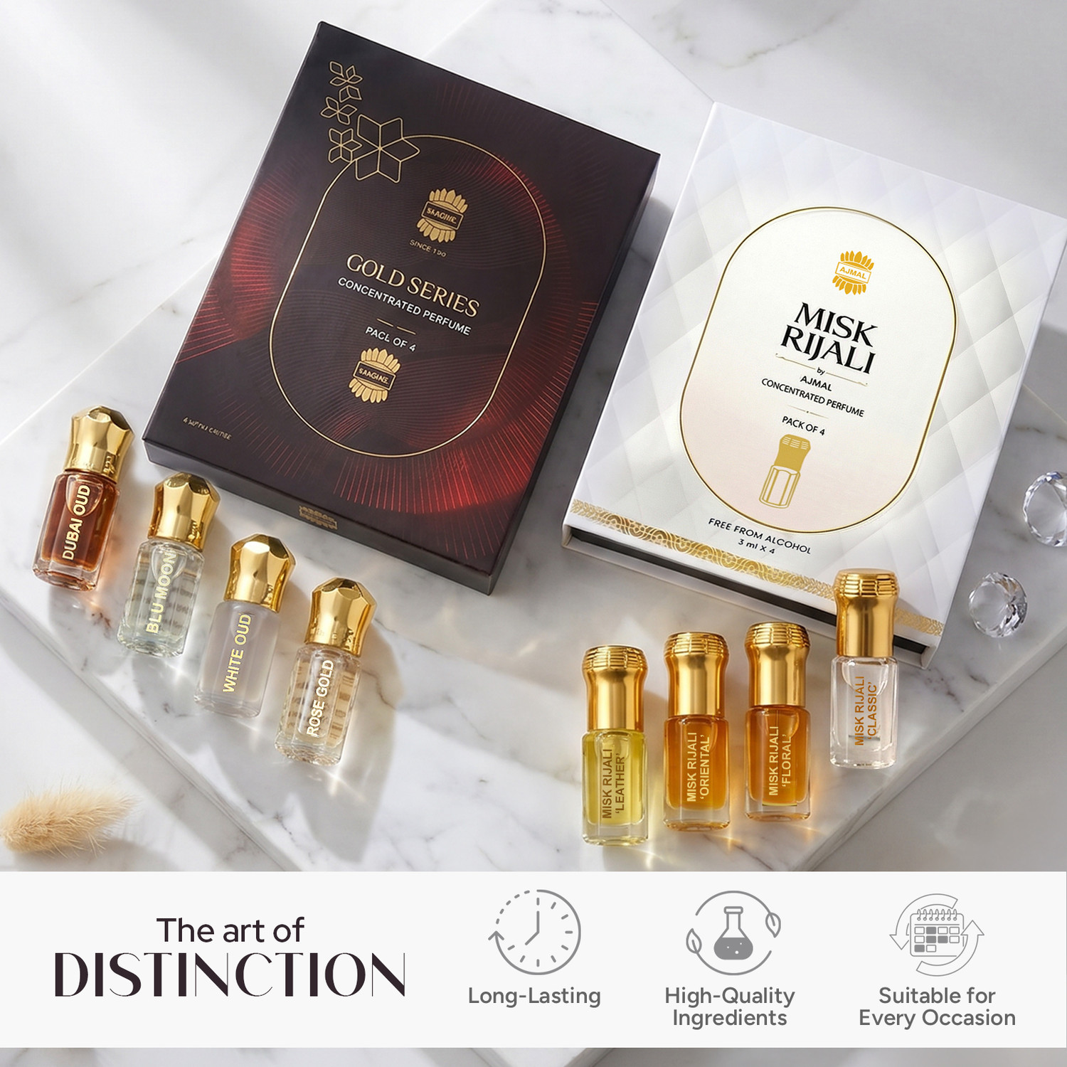 Image of Ajmal Gold Misk Rijali Attar Long Lasting Perfume Oil Classic Musk Luxury Fragrance