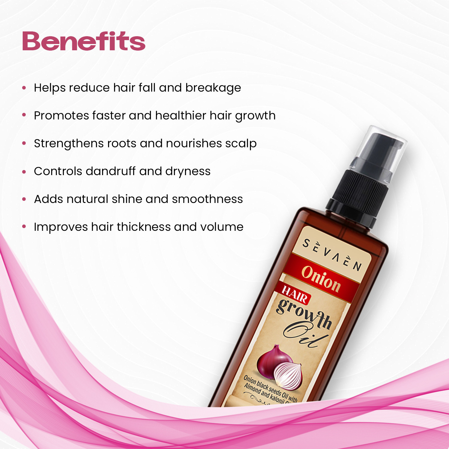 Image of SEVAEN Full Hair care combo (100ml hair growth oil+250ml keratin shampoo+250ml keratin conditioner+50ml hair serum)
