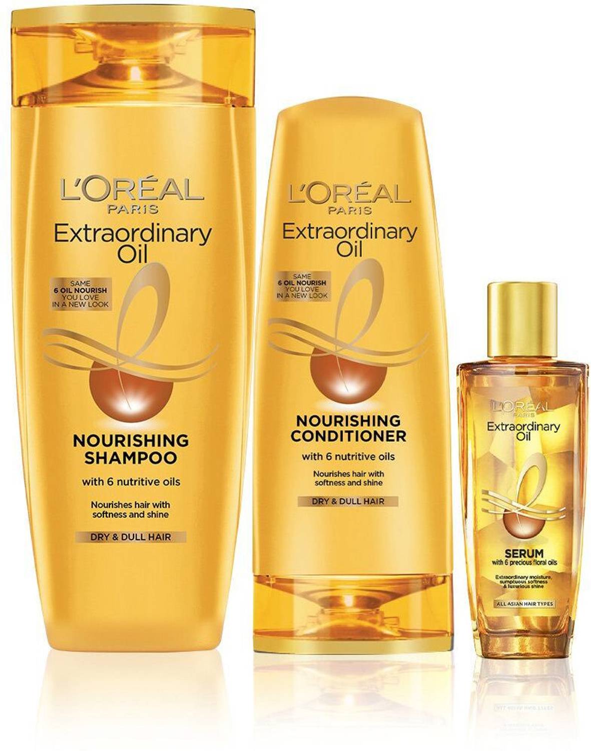 L'Oréal Paris Shampoo (340 ml) + Conditioner (175 ml) + Serum (30