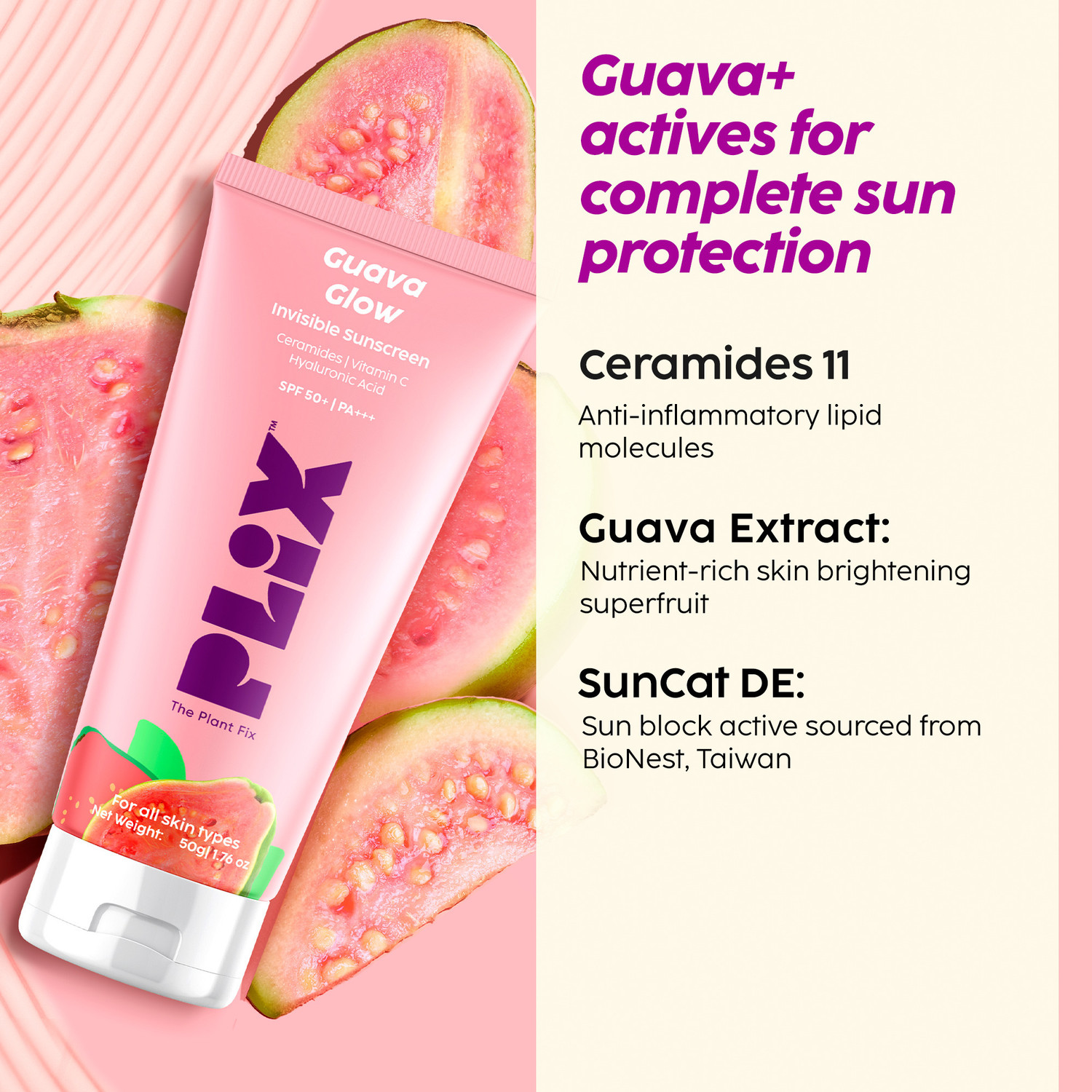 Image of The Plant Fix Plix Vitamin C Guava Skincare Combo, Face Serum, Cleanser (3 Items in the set)