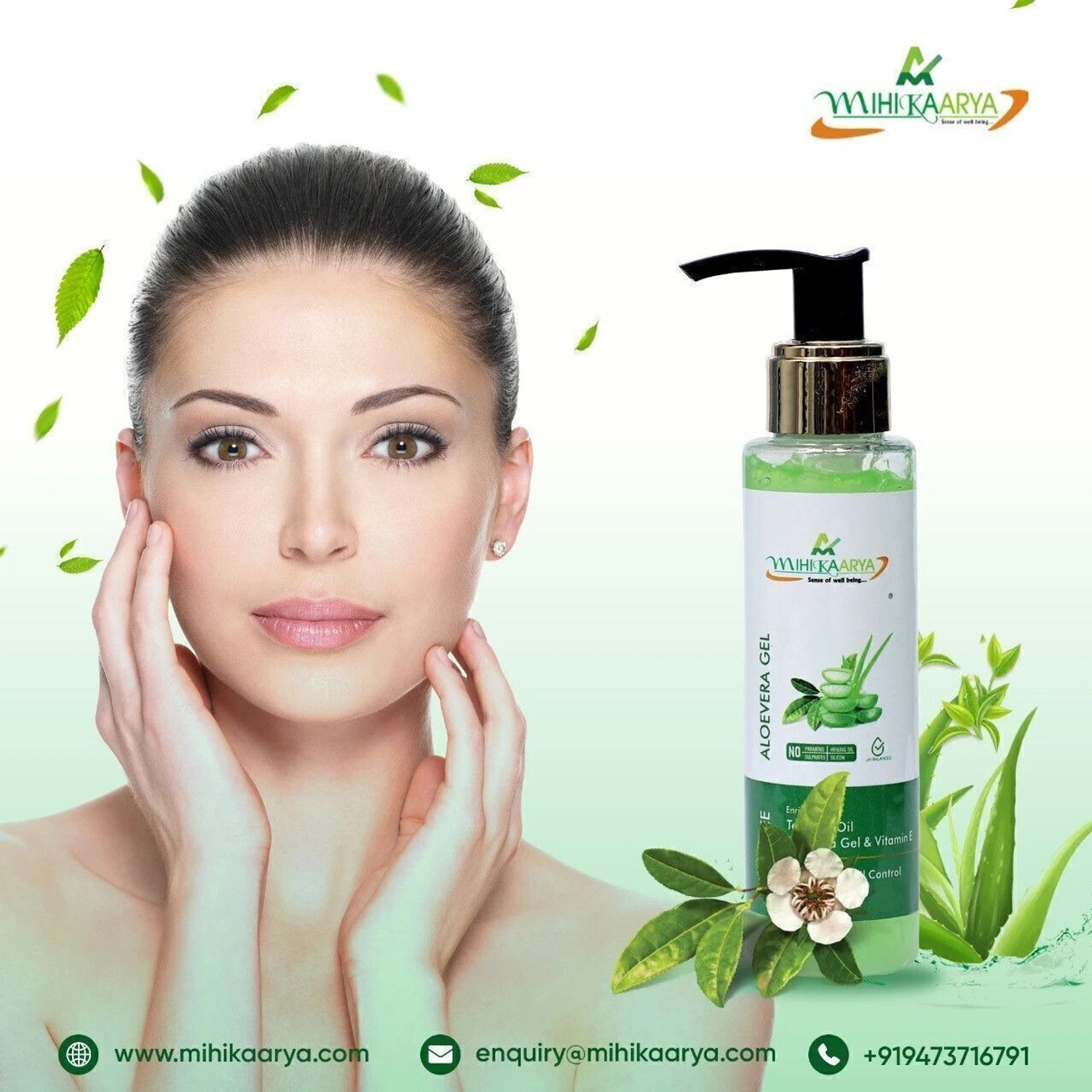 Image of MIHIKAARYA Face Combo (200ml) of Tea Tree Aloevera Gel (100ml) + Rice Water Face Wash (100ml)