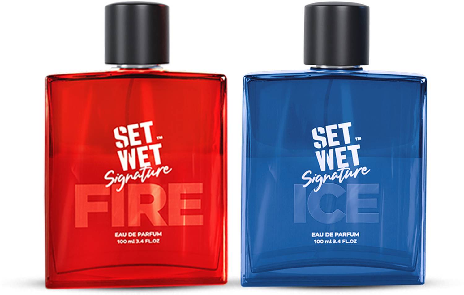 SET WET Fire & Ice Perfume for Men, Woody & Citrusy Long Lasting Perfume, Pack of 2 Eau de Parfum - 200 ml
