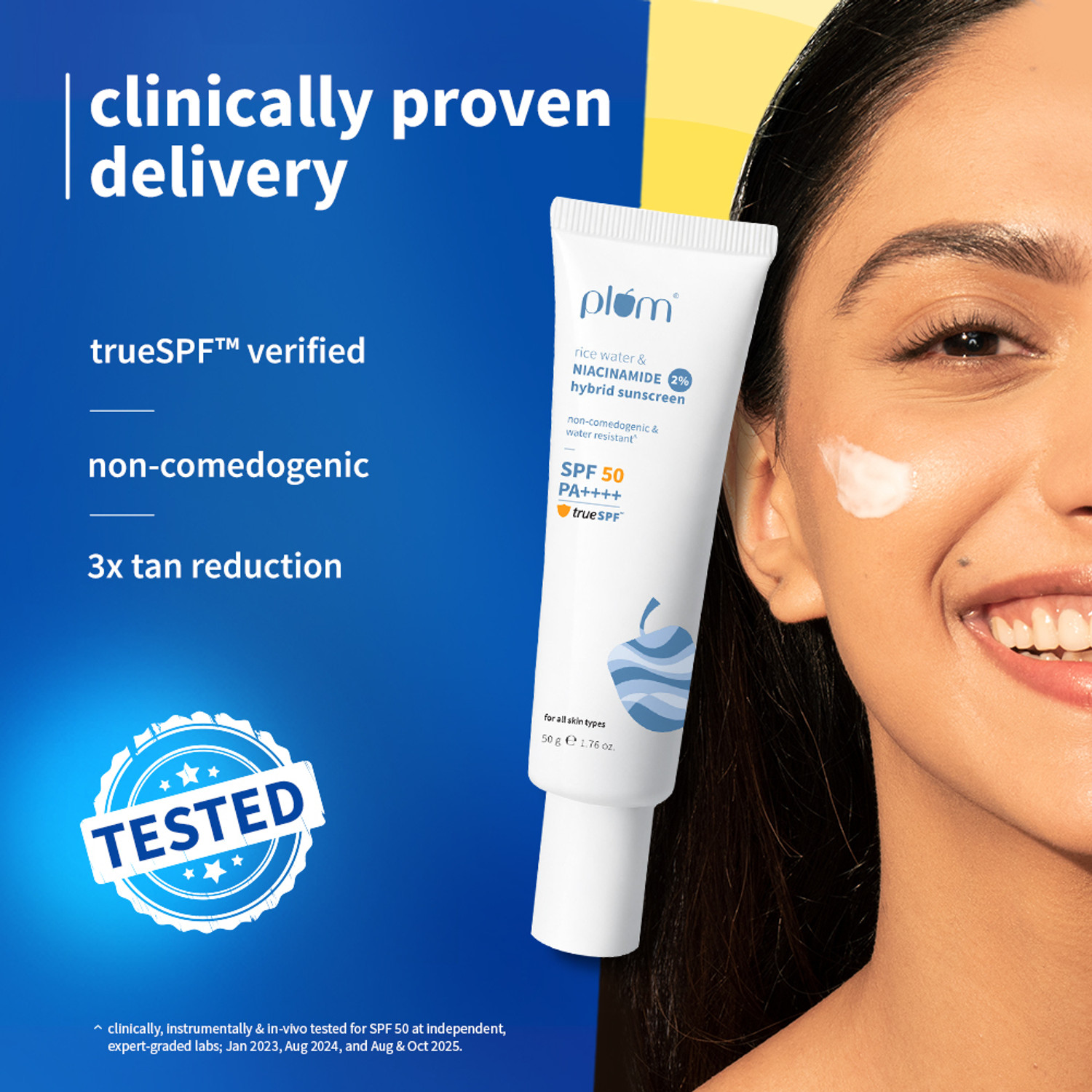 Image of Plum Sunscreen - SPF 50 PA++++ Rice Water & Niacinamide 2% Hybrid Sunscreen -pack of-2