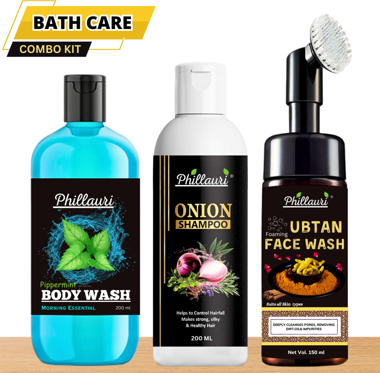 Image of Phillauri Body Wash for Glowing Skin With Onion Hair Fall Control