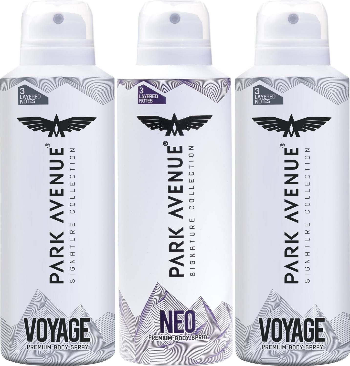 PARK AVENUE Voyage, Neo Body Spray - For Men (450 ml, Pack of 3