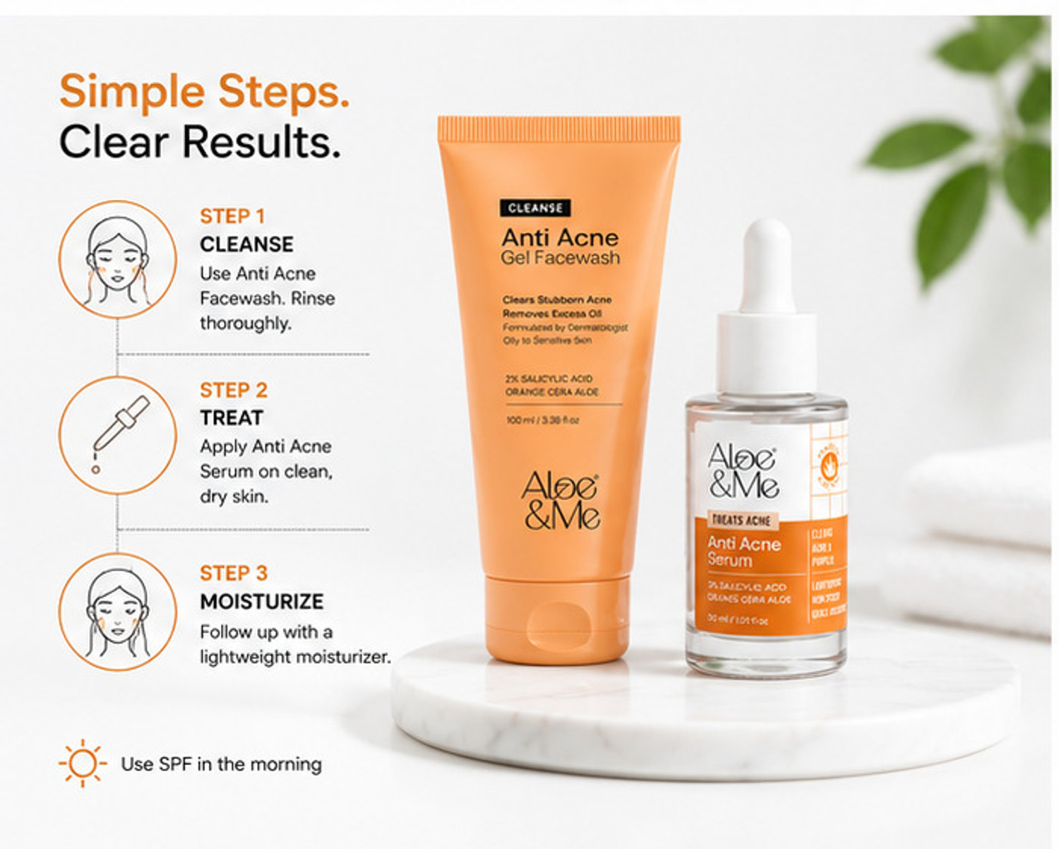 Image of aloe&me Acne Control Power Duo - Face wash & Serum
