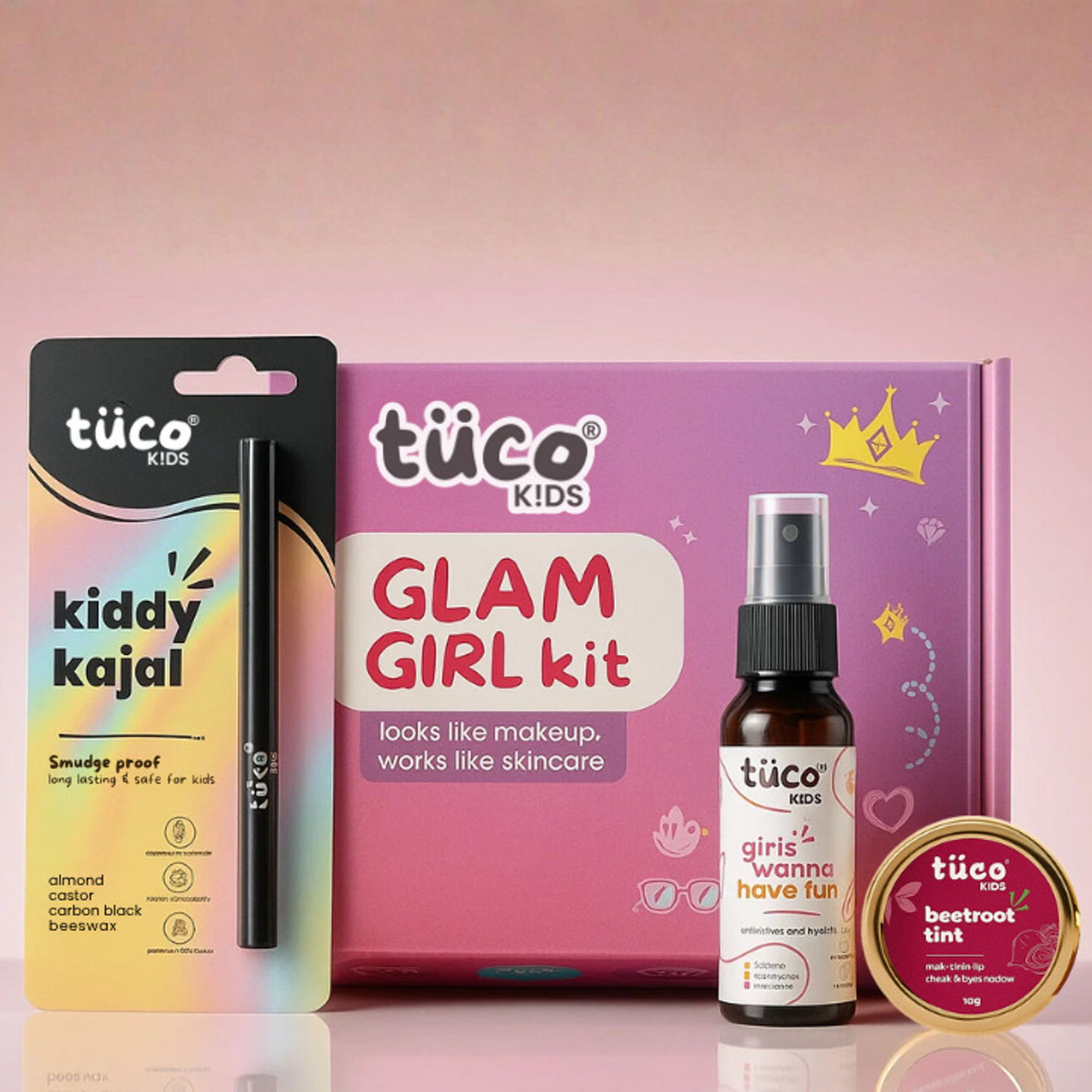 Image of TuCo Kids Organic Glam Girl Kit for Girls | Birthday Gift | Non Toxic | Safe for Kids