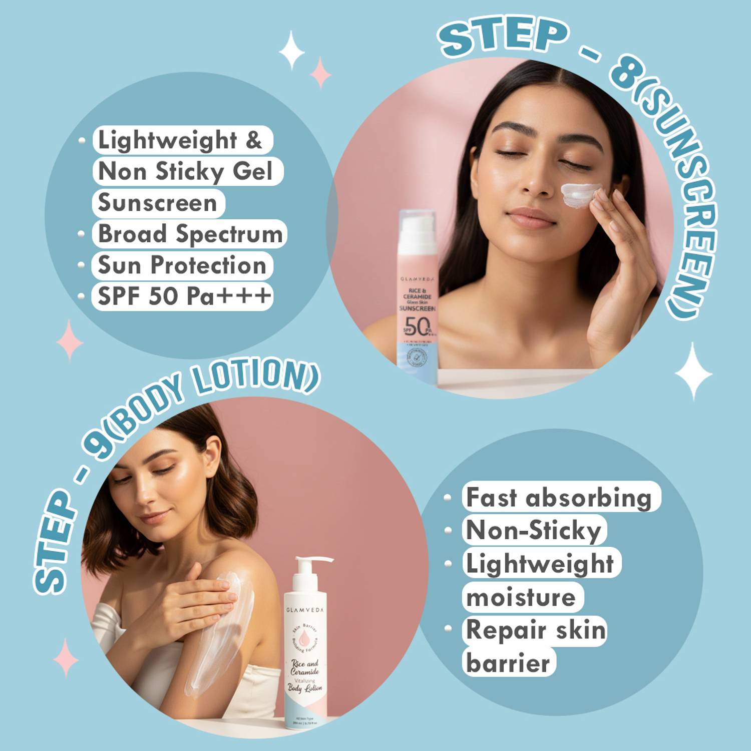 GLAMVEDA Korean Rice & Ceramide 9 Step Skincare Set - Image 5