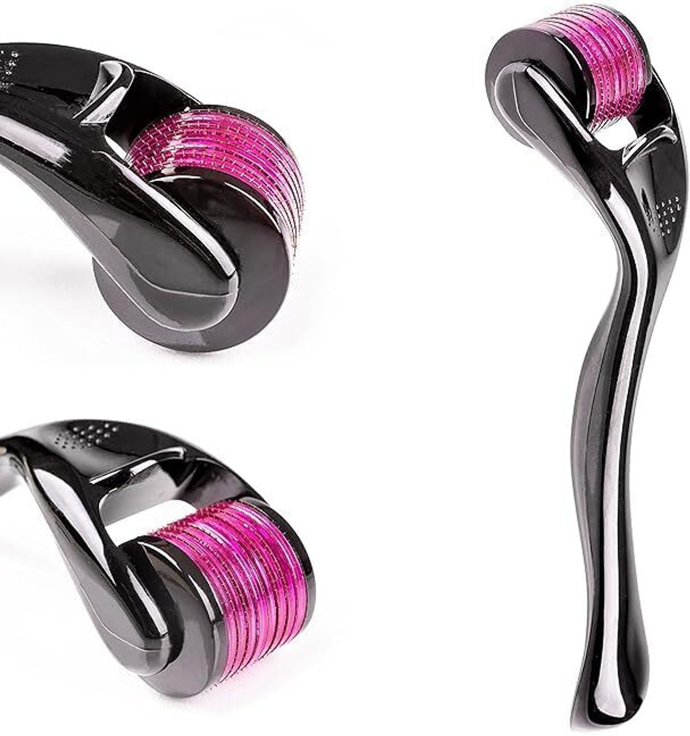 Image of Alvita Derma Roller 0.5mm For Hair Growth, Face Ice Roller & Black Hair Scalp Brush