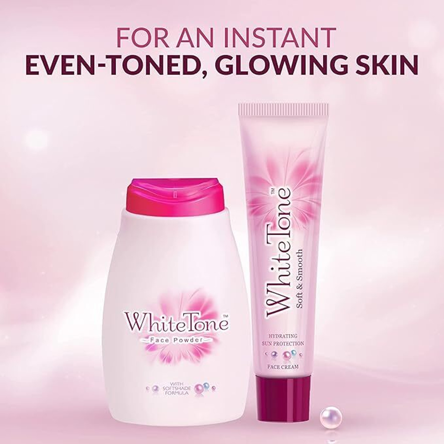 Image of White Tone Face Powder and Face Cream (30g+25g+25g) (Pack Of 3)