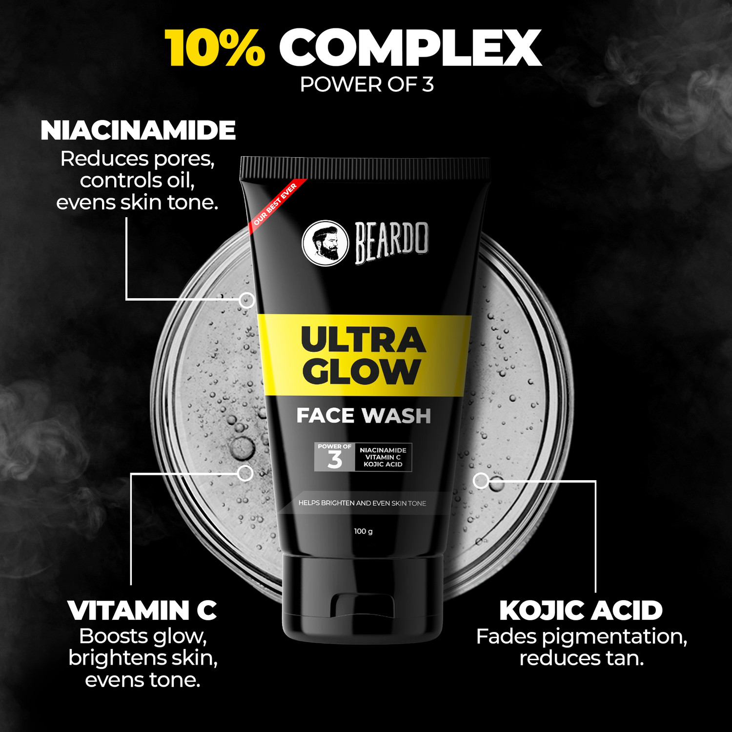 Image of BEARDO Sunscreen - SPF 60 PA++++ Men UG Face Wash & Max Sunscreen Cooling Gel SPF 60 Combo | White Lily & Menthol