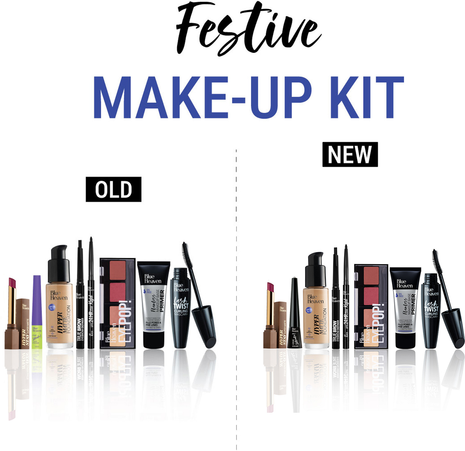 Image of BLUE HEAVEN Festive Makeup Kit Medium Tone Pac of 8