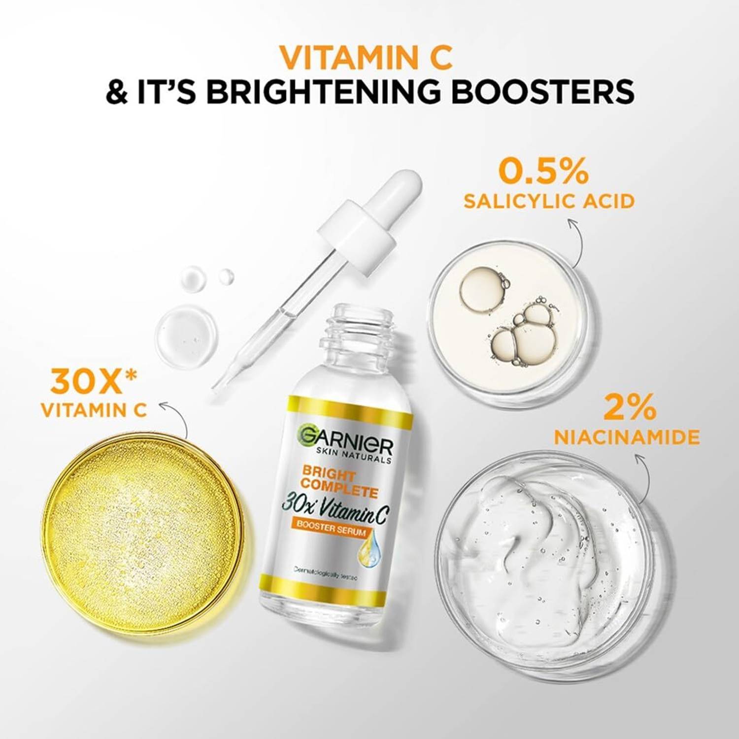 Garnier Men 30X Vitamin C Booster Serum 15ml + Face Wash 50g - Image 3