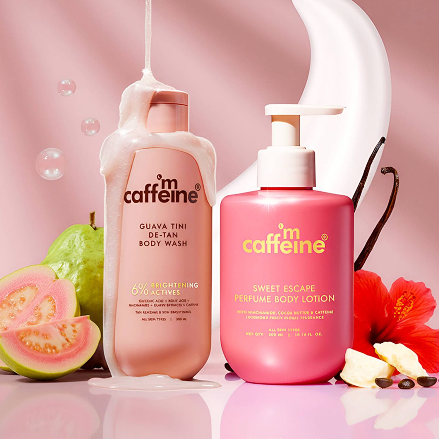 Guava Tini Body Wash & Sweet Escape Body Lotion | Glycolic Acid, Niacinamide - Image 1