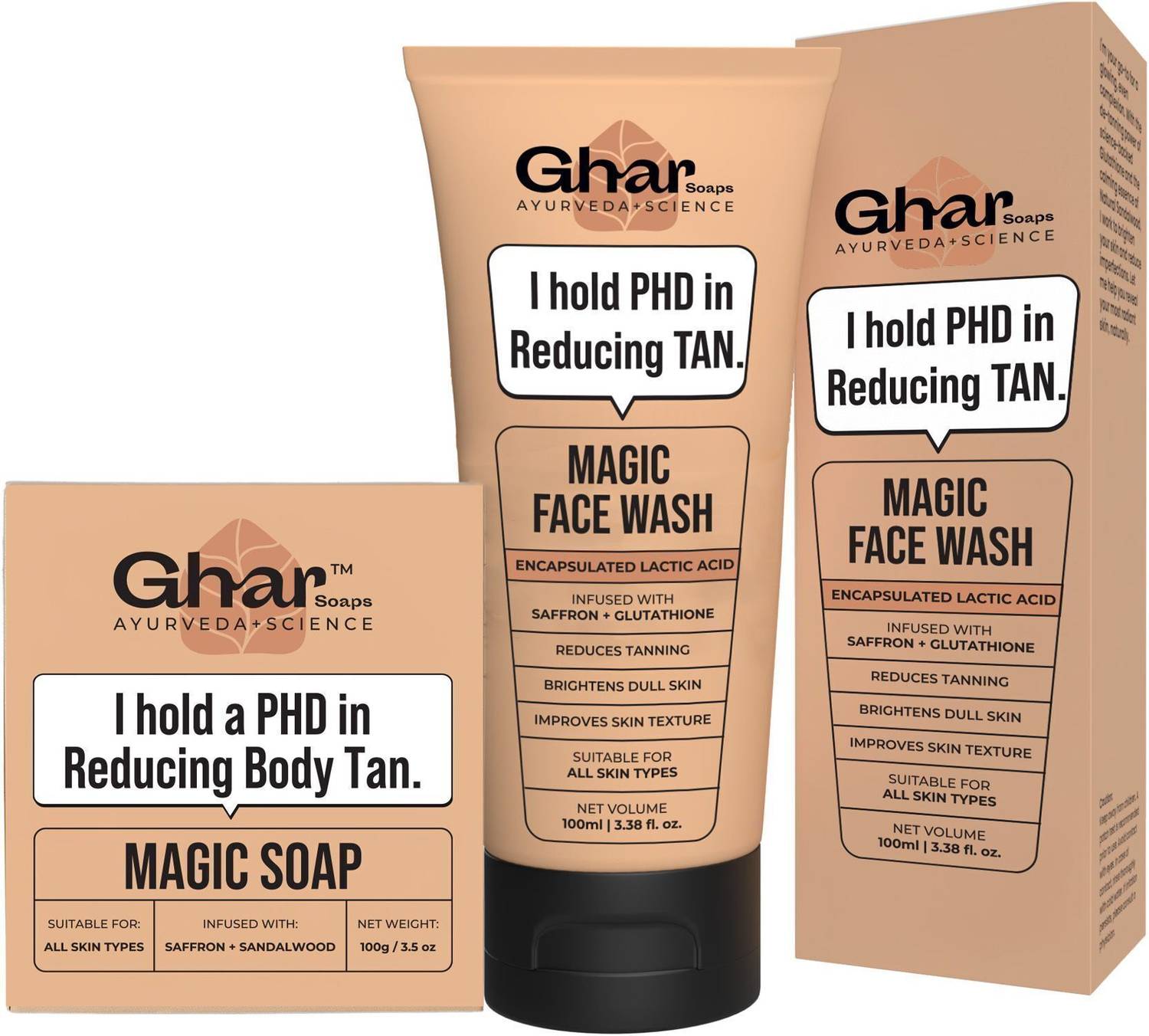 Ghar Soaps Detan Magic Combo - Magic Soap & Facewash