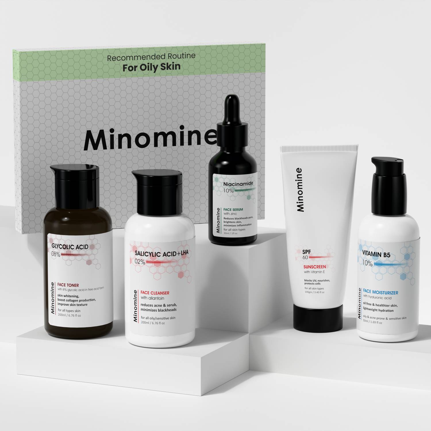 Minomine Oil-Free Complete Skincare Combo - Image 1