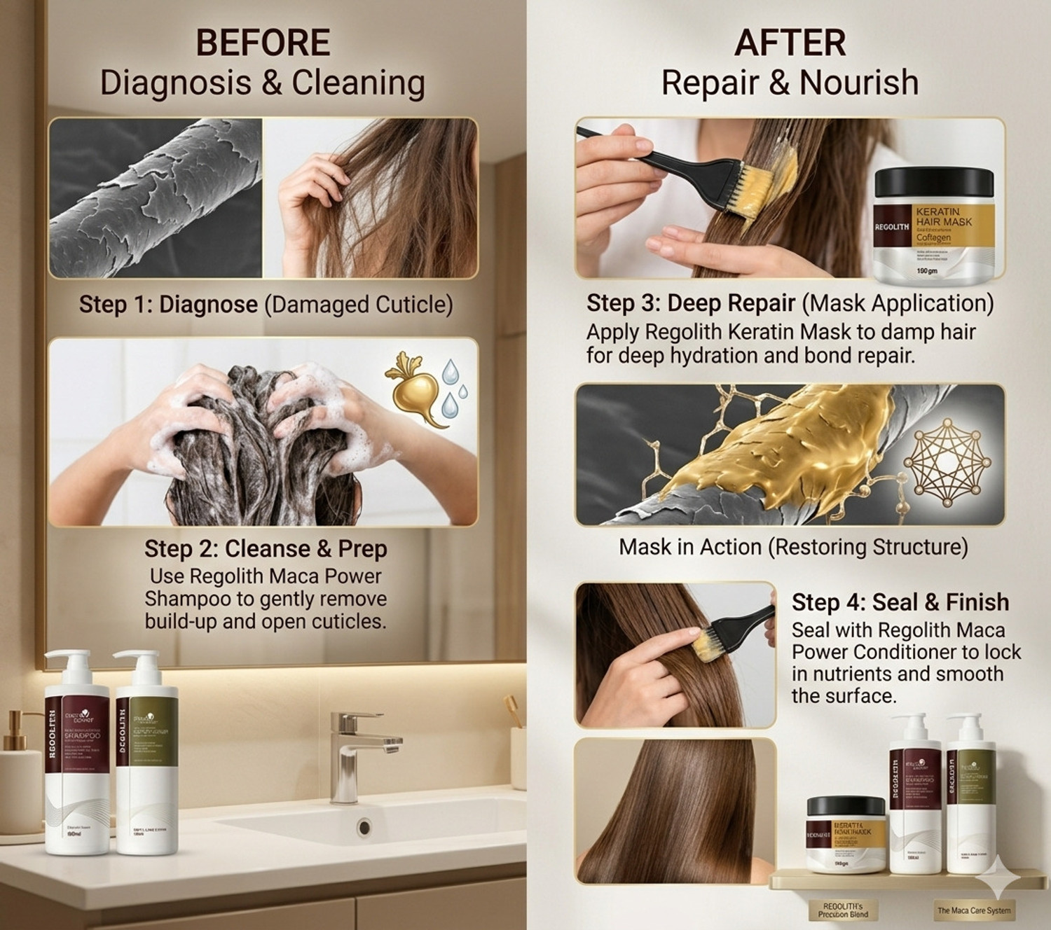 Image of Regolith Rejuvenating Hair Treatment Kit Shampoo Conditioner Mask