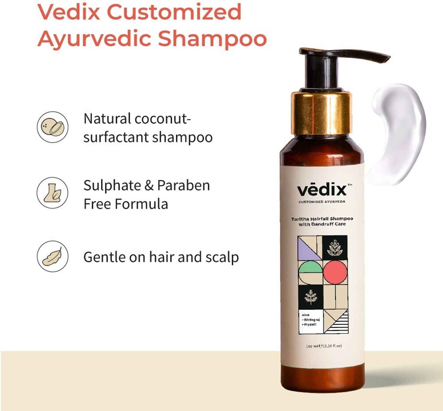 Image of Vedix Customised Hair Growth Combo|Hair Oil For Hair Fall|Anti Hair Fall Shampoo|Dandruff Normal -Oily Scalp|Curly -Wavy Hair,200ml