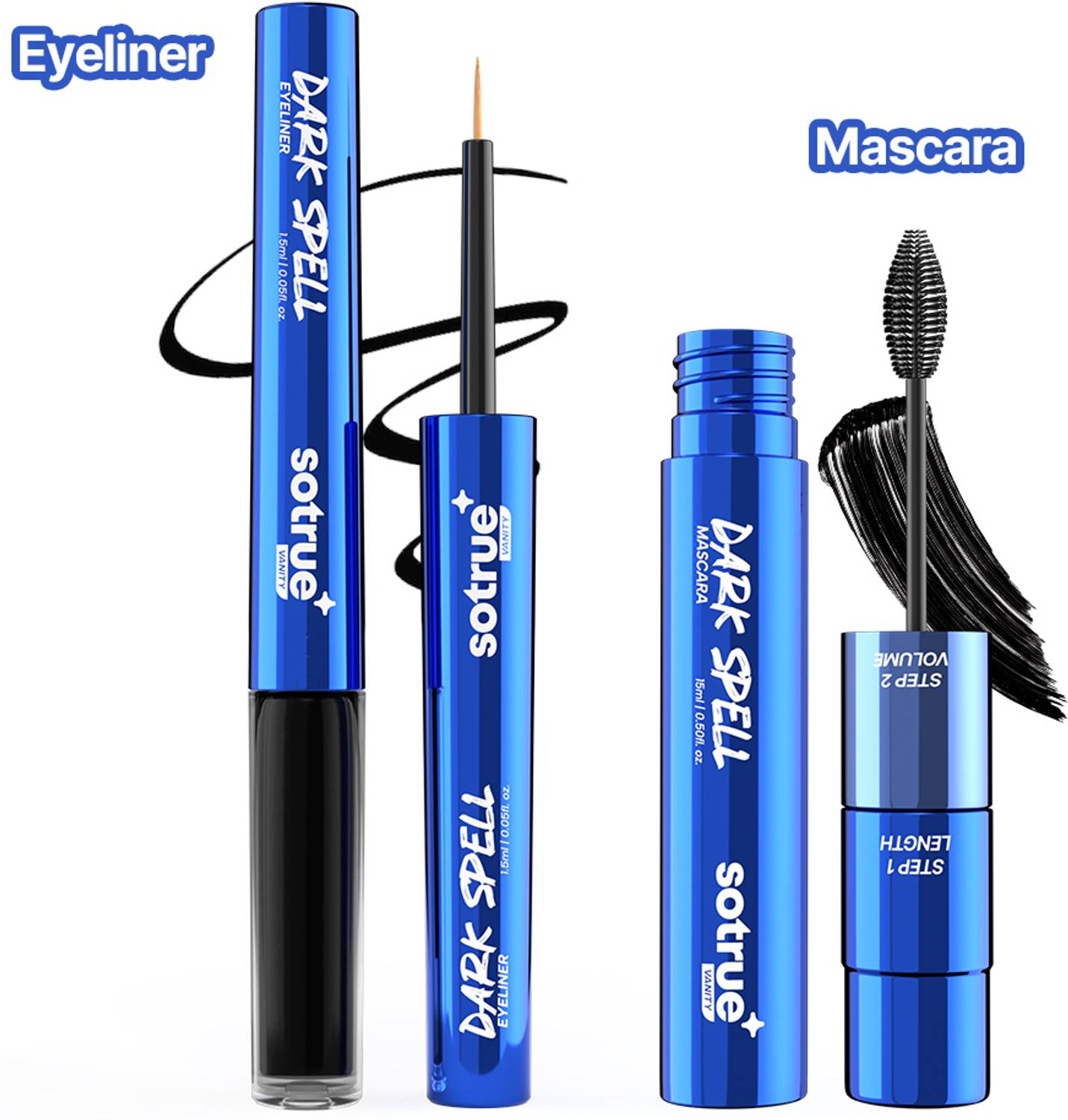 Sotrue Dark Spell 2-in-1 Mascara & Eyeliner, Black | Long Lasting... more