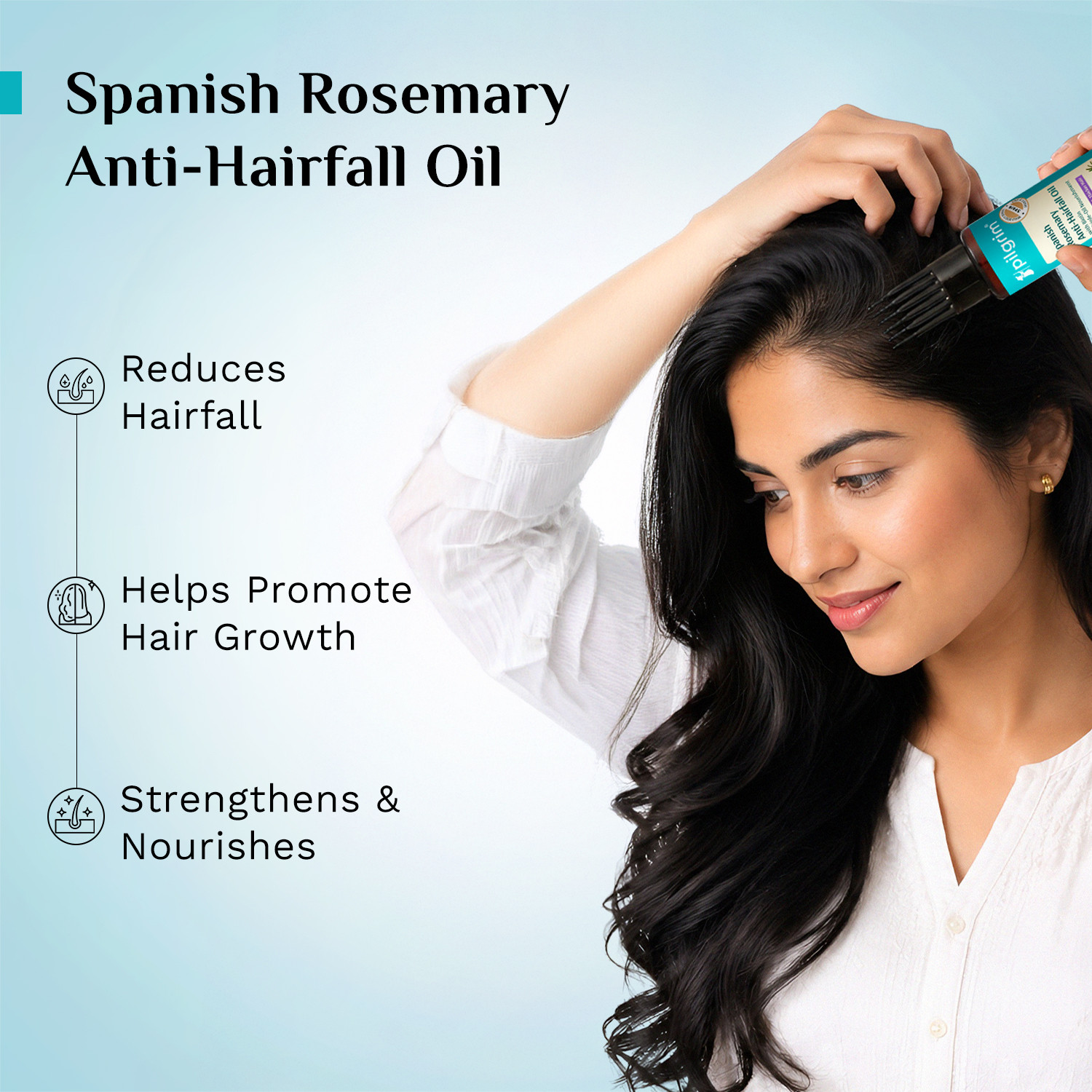 Image of Pilgrim Spanish Rosemary Shampoo 200ml + Biotin Conditioner 200ml + Hair Growth Oil 100ml + Rosemary Water 100ml | Anti-Hairfall Kit