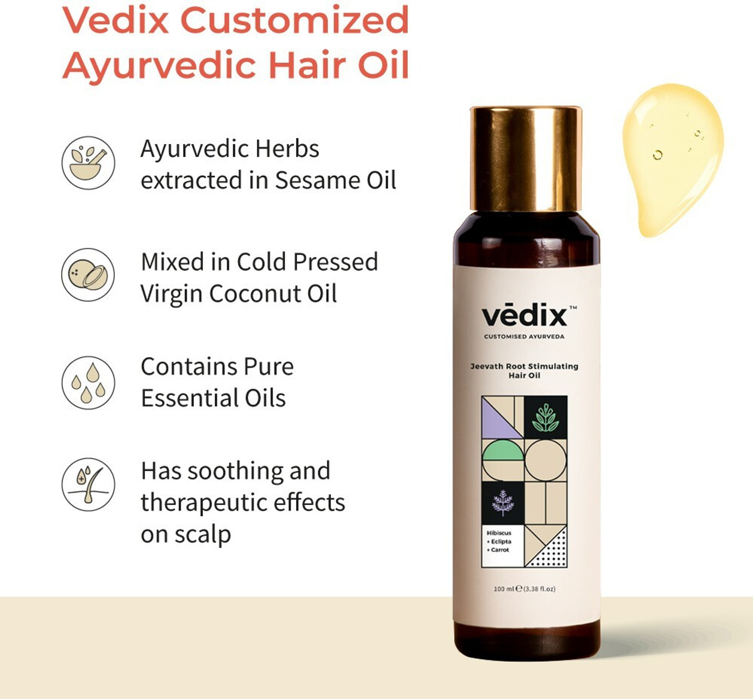 Image of Vedix Customised Hair Growth Combo|Hair Oil For Hair Fall|Anti Hair Fall Shampoo|Dandruff Normal -Oily Scalp|Curly -Wavy Hair,200ml