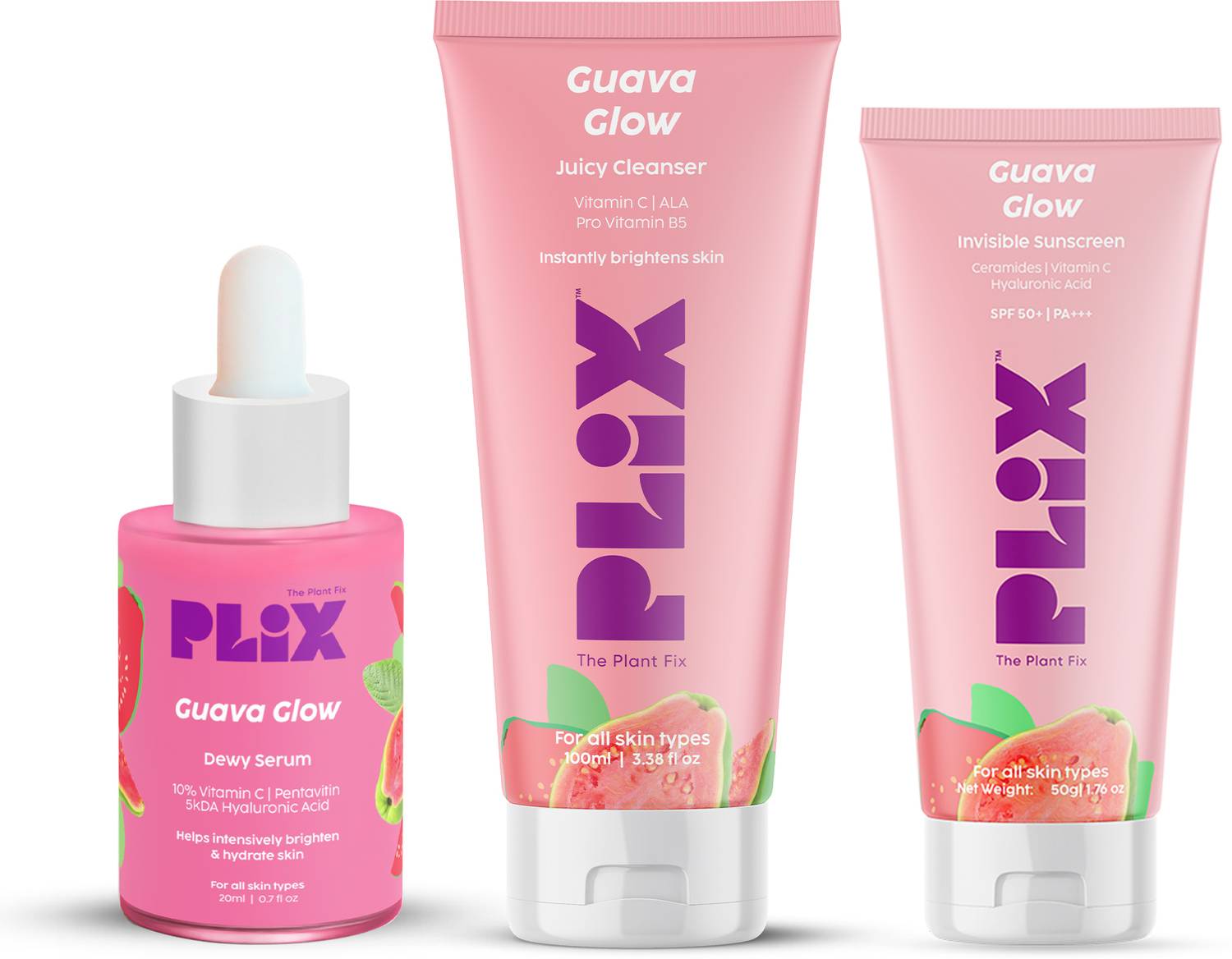The Plant Fix Plix Vitamin C Guava Skincare Combo, Face Serum, Cl