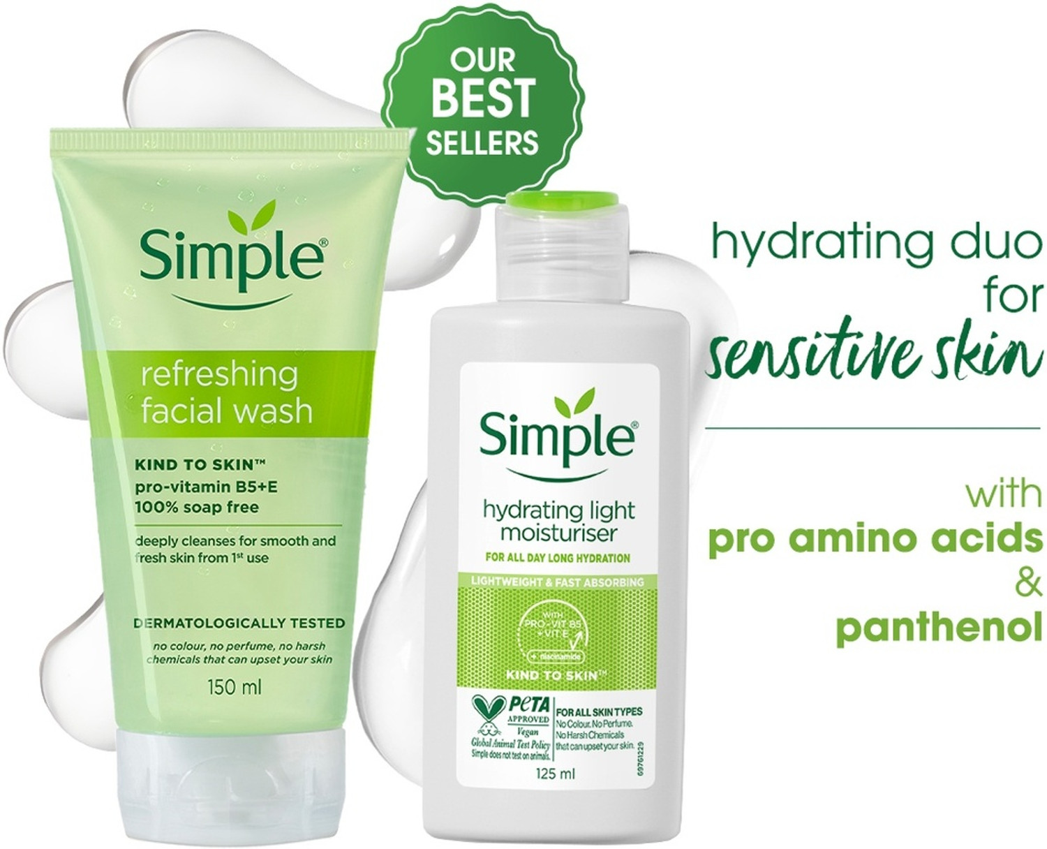 Image of Simple Kit Hydrating Duo Combo, Refreshing Facial Wash and Hydrating Light Moisturiser