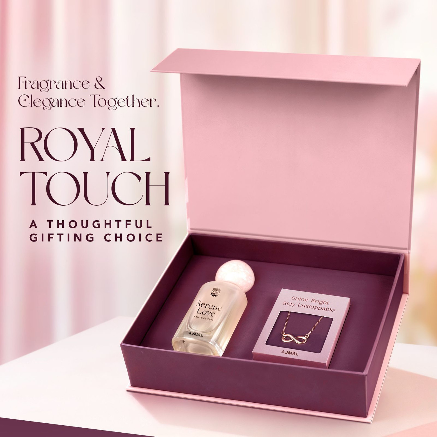 Image of Ajmal Royal Touch Women Perfume & Jewellery Gift Set for Sister| Gift for sister