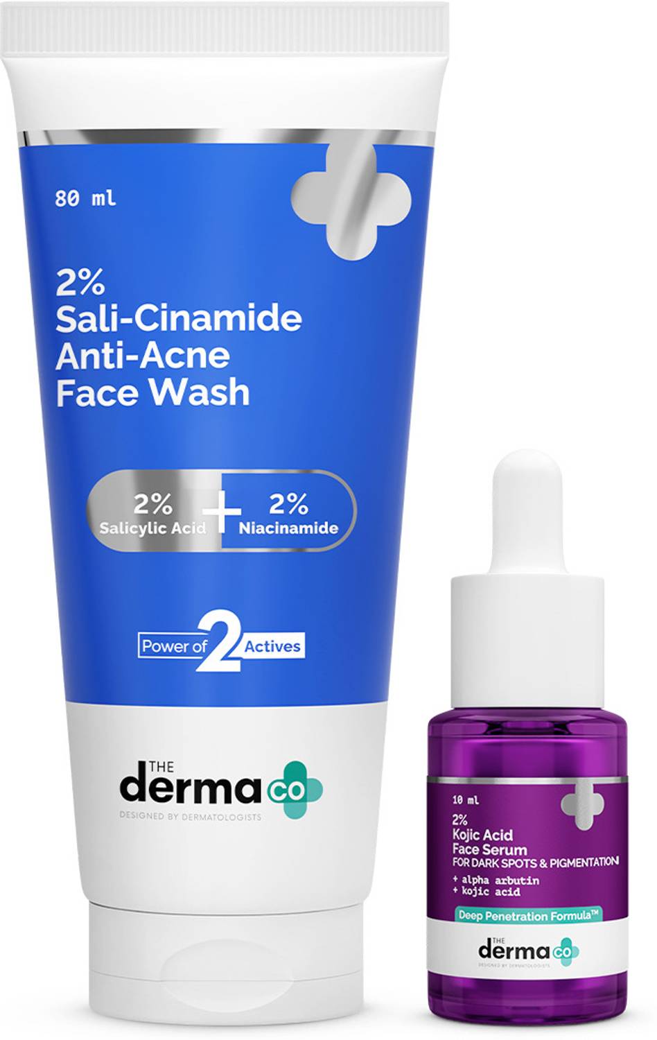 The Derma Co Sali-Cinamide Anti-Acne Face Wash and 2% Kojic Acid Face - Image 1
