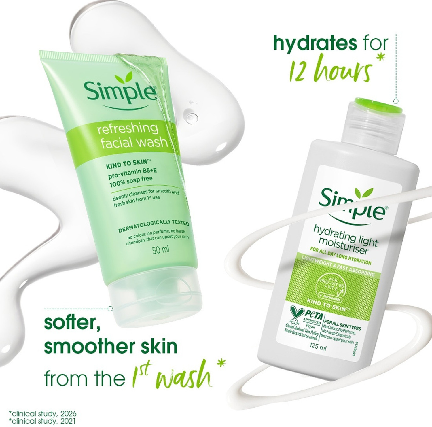 Image of Simple Kit Hydrating Duo Combo, Refreshing Facial Wash and Hydrating Light Moisturiser