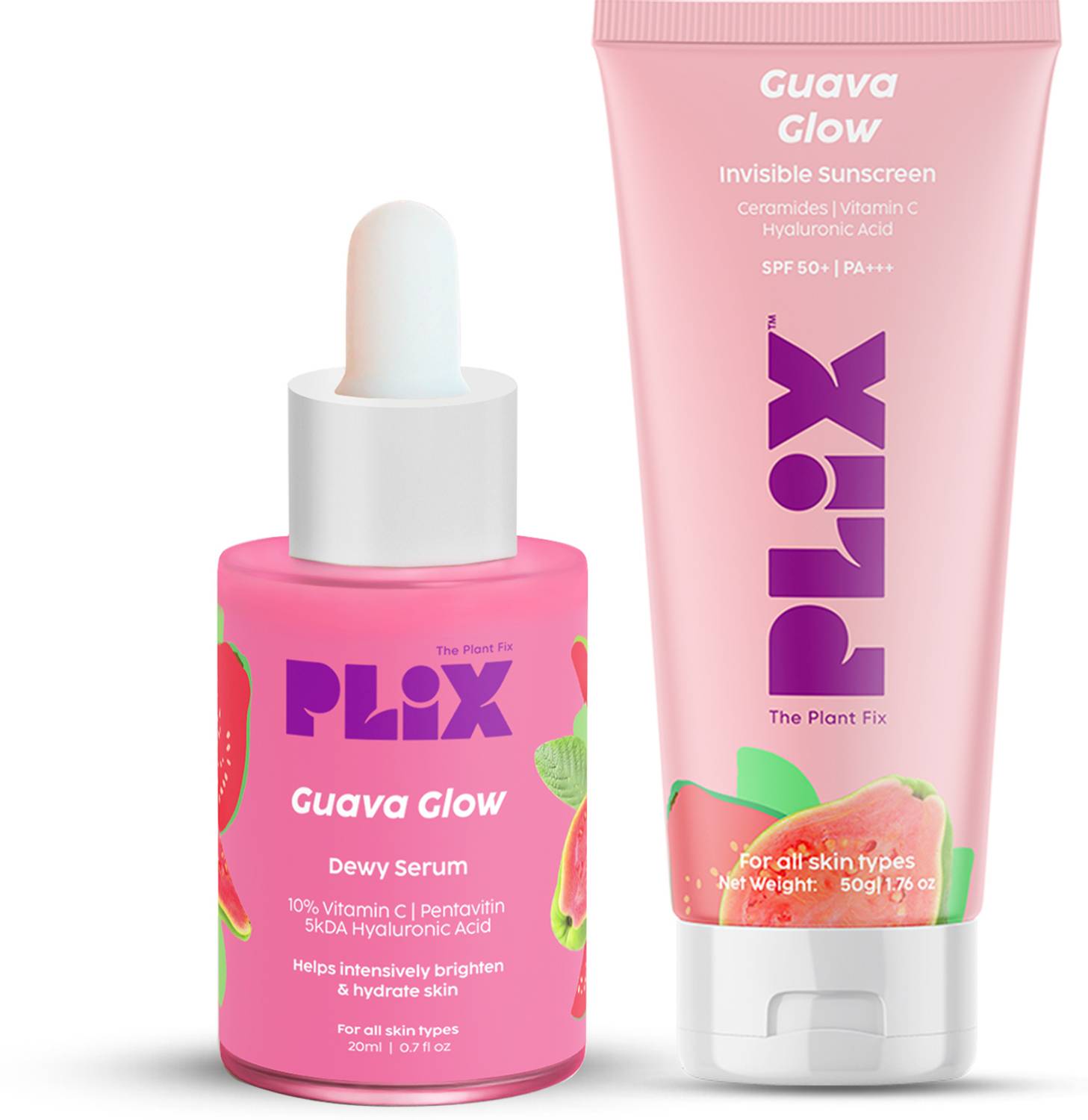 The Plant Fix Plix Glow Sunscreen-50g and 10% Vitamin C Guava Fac