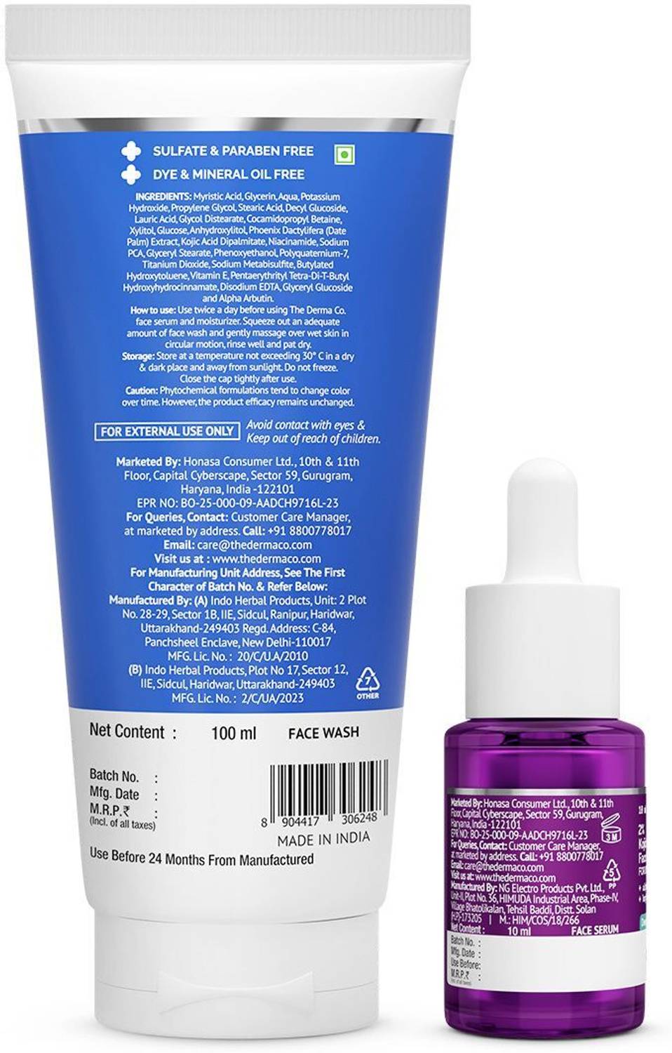 The Derma Co 1% Kojic Acid Face Wash and 2% Serum 10 ml Combo - Image 2