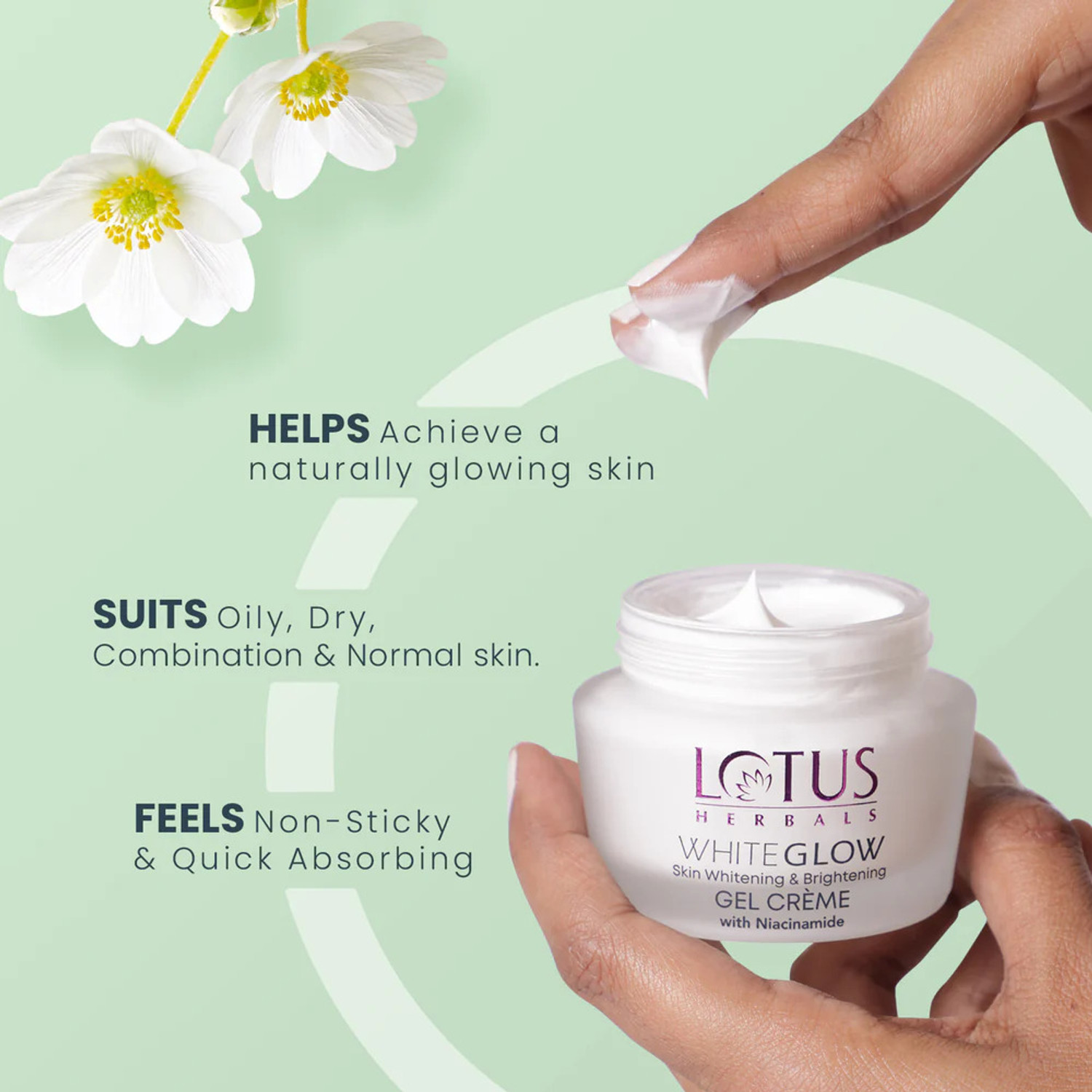 Image of LOTUS HERBALS Herbals WHITEGLOW Skin Whitening & Brightening Gel Cream