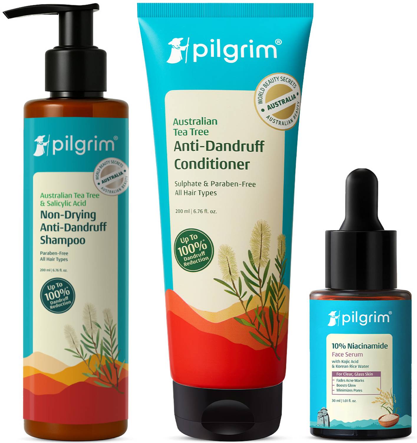 Pilgrim Australian Tea Tree Anti-Dandruff Shampoo + Conditioner + 10% - Image 1