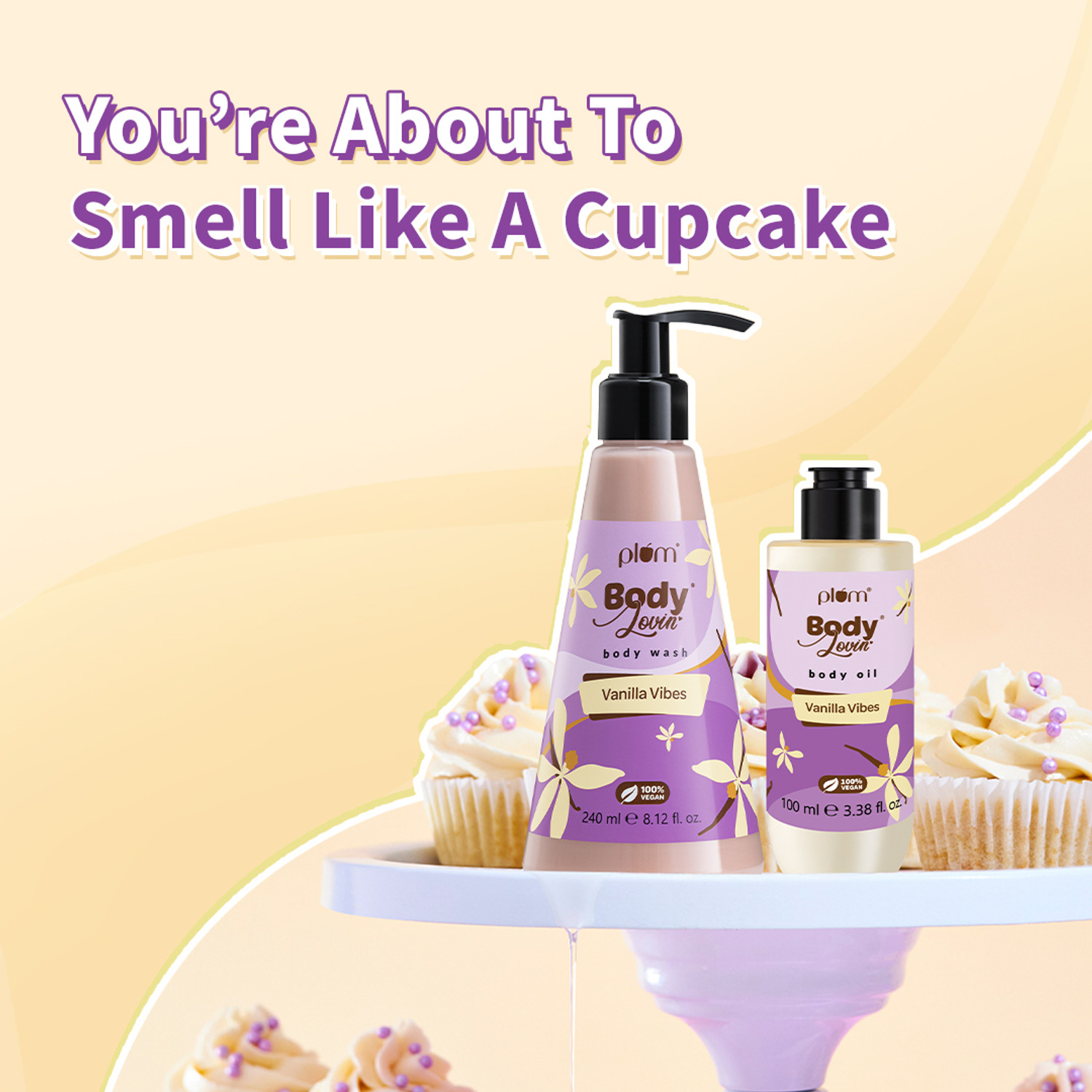 Image of Plum BodyLovin' Smell Like A Cupcake Duo | Body Wash, Body Oil | Free Perfume