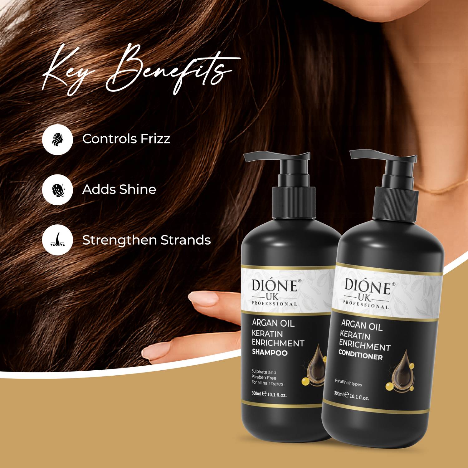 Dione Keratin De Luxe Shampoo + Conditioner - Image 3