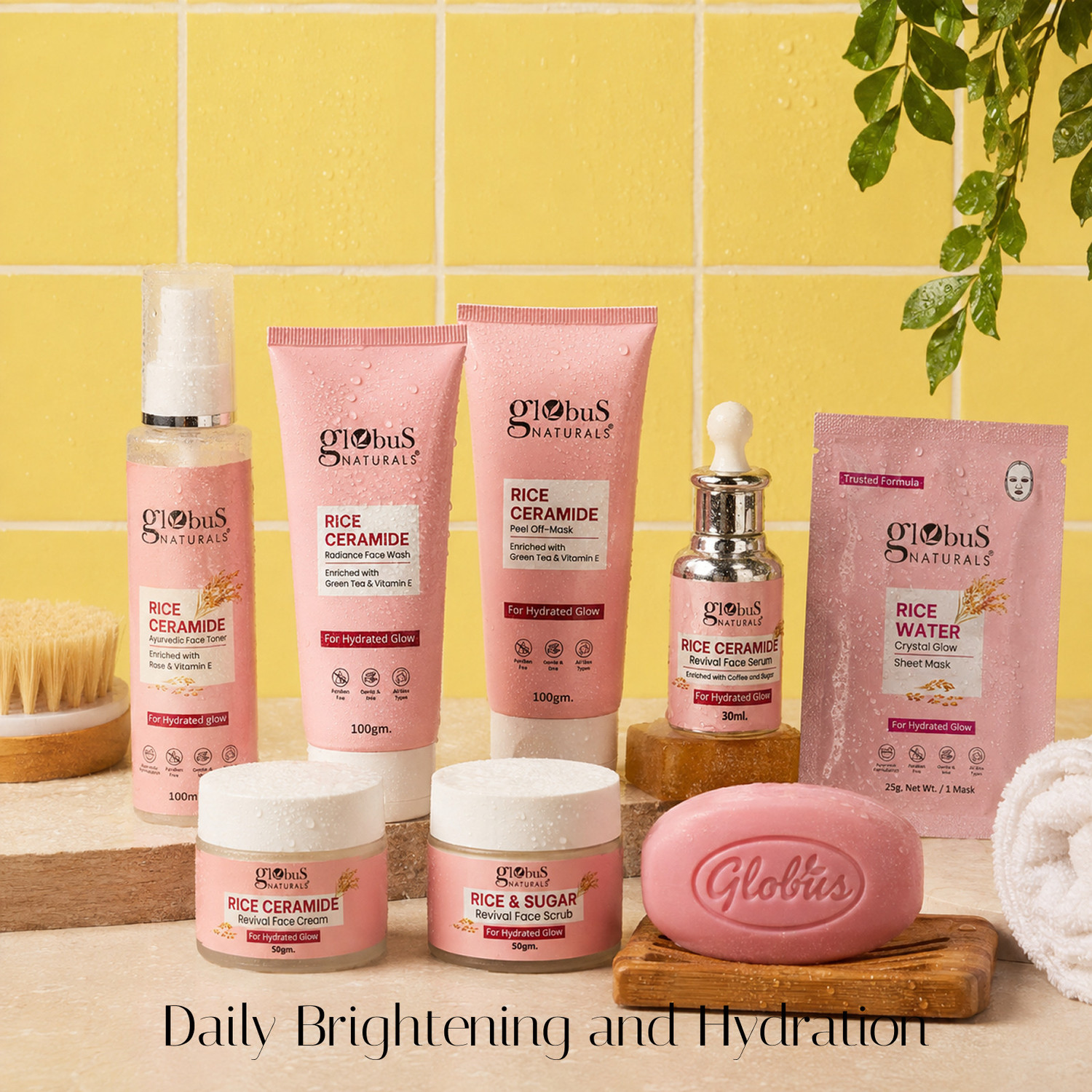 Image of Globus Naturals Rice Ceramide Glow Combo | 8-Step Korean Glass Skin Kit